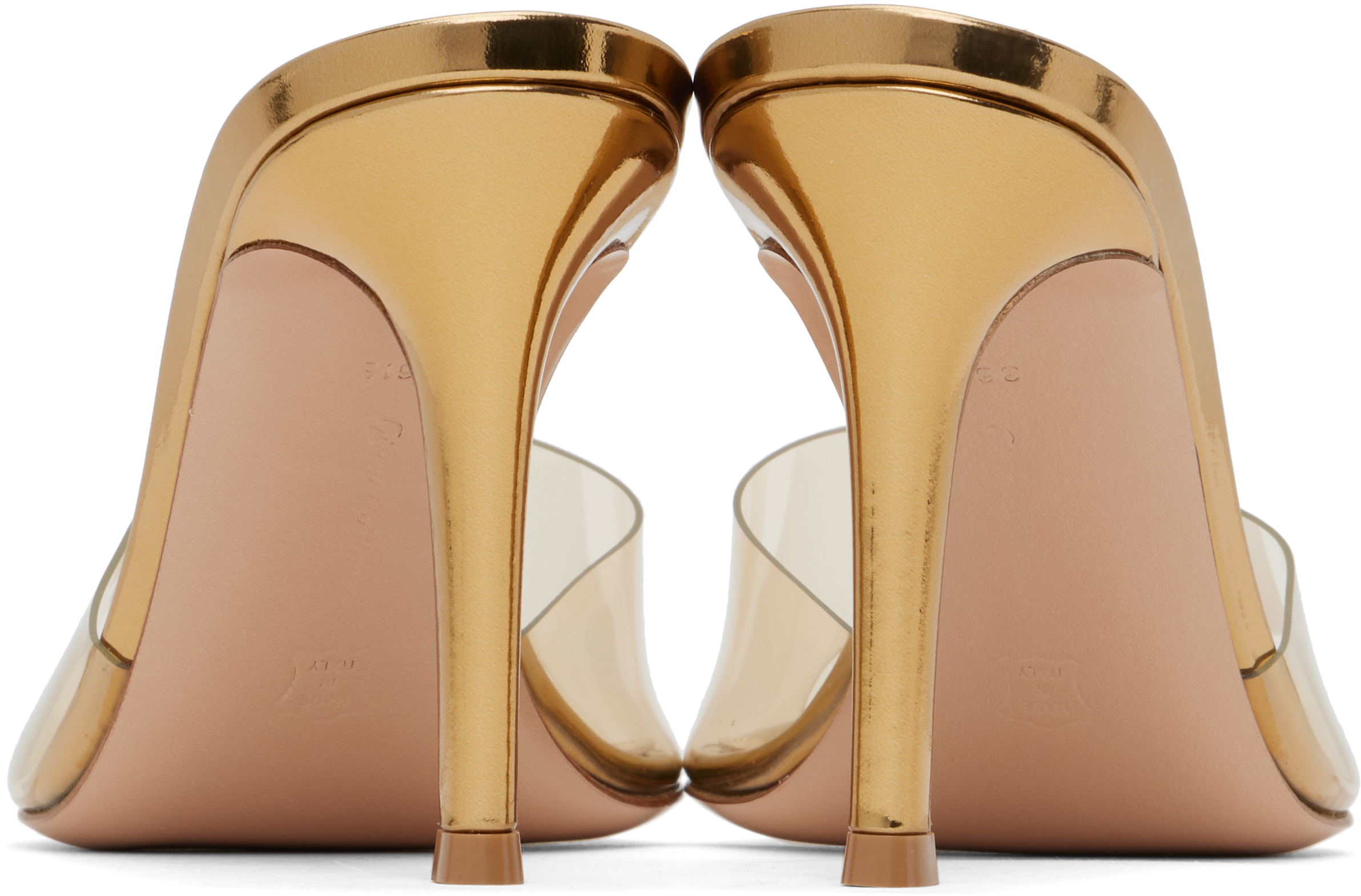 Gianvito Rossi Gold Elle 85 Heeled Sandals In Mekong+mekong