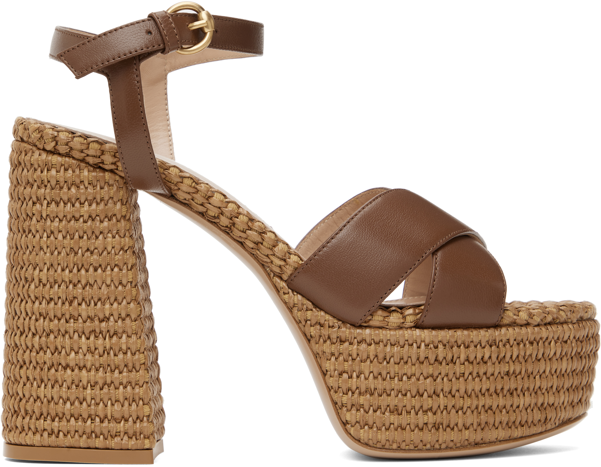 Brown Bebe Heeled Sandals