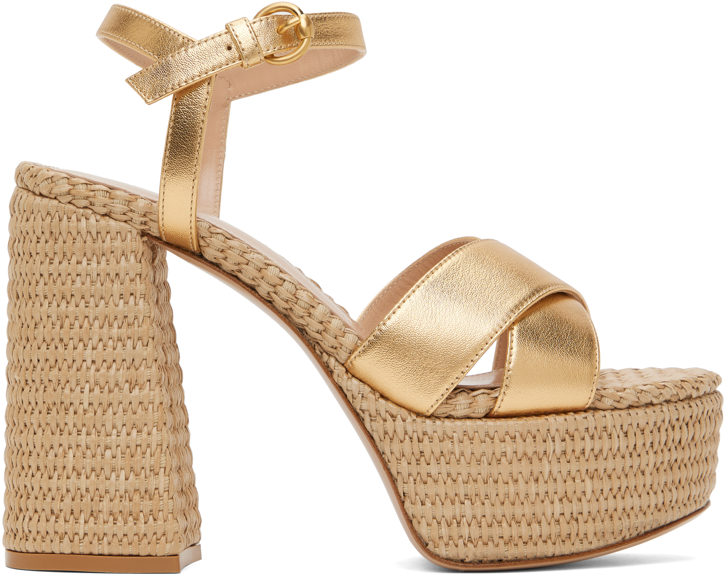 Gold Bebe Heeled Sandals