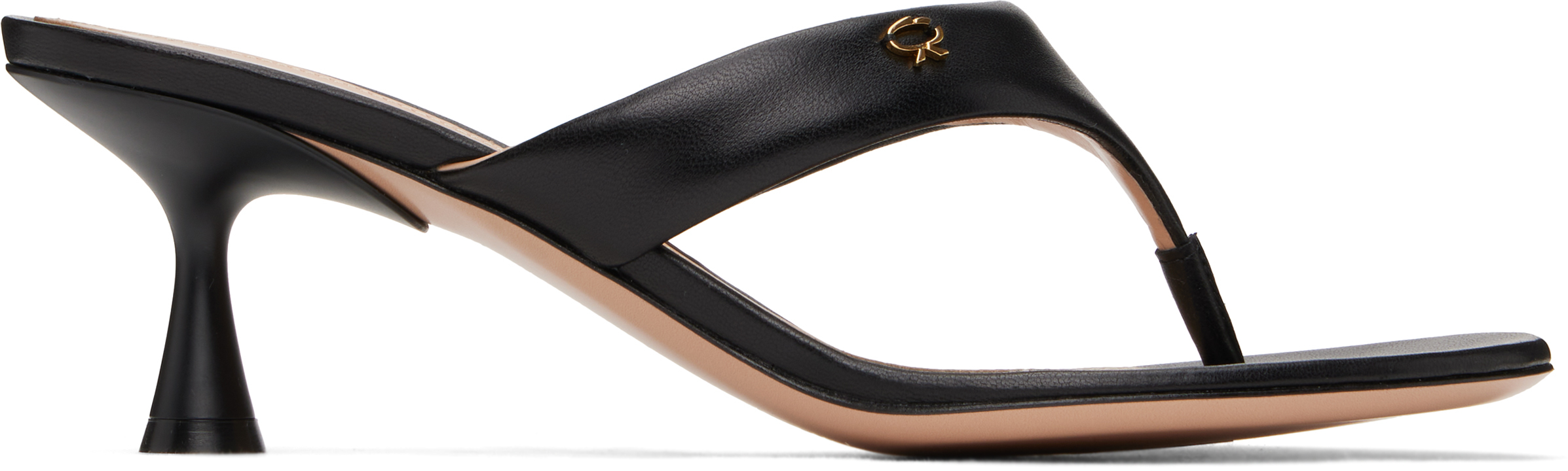 Black Ascent Thong 55 Heeled Sandals