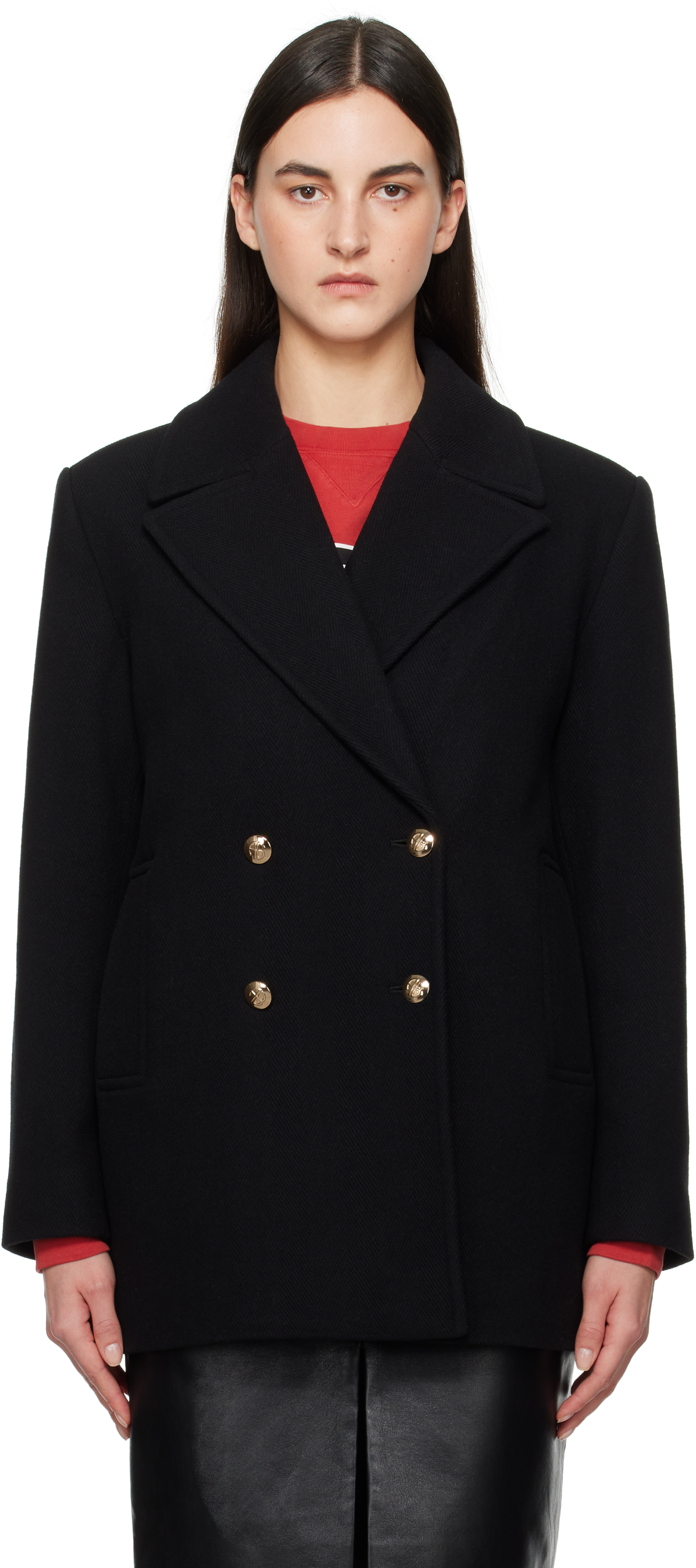 Shop Anine Bing Black Glenn Peacoat