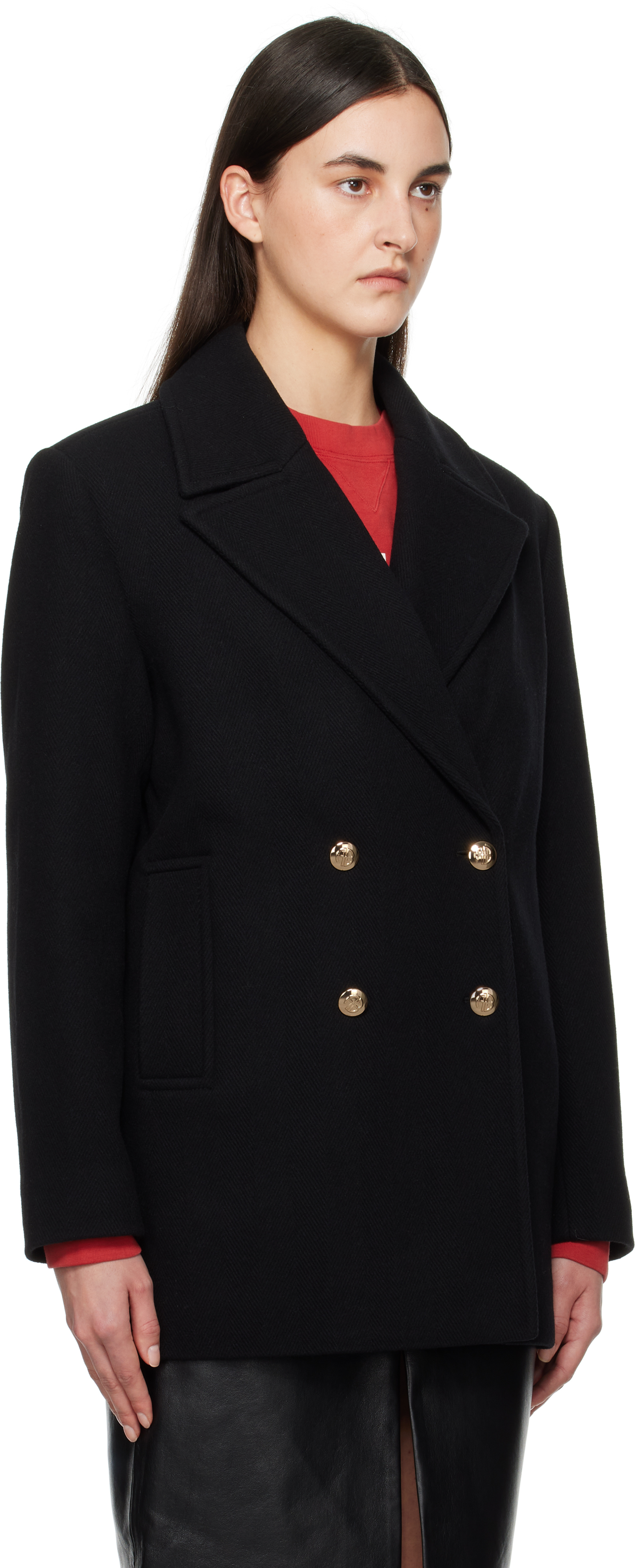 Shop Anine Bing Black Glenn Peacoat