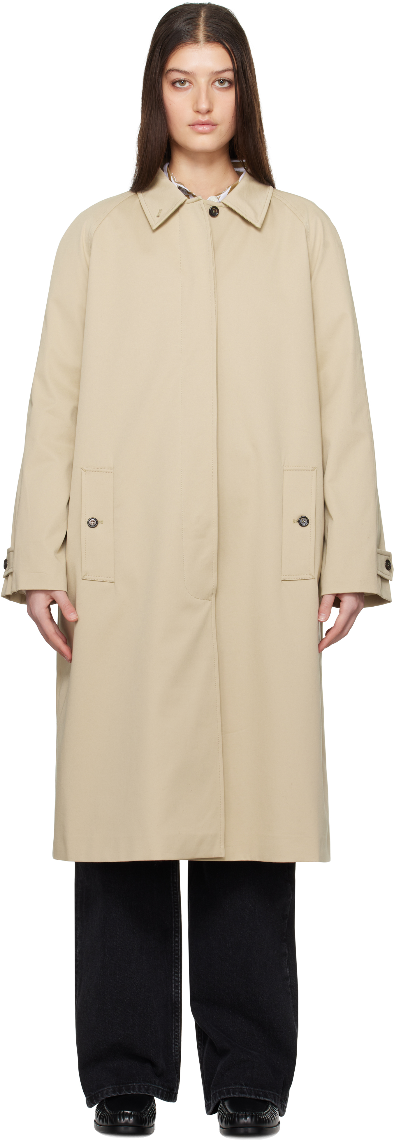 【関税込み】ANINE BING ベージュ Randy トレンチコート Beige Randy Trench Coat by ANINE BING on Sale