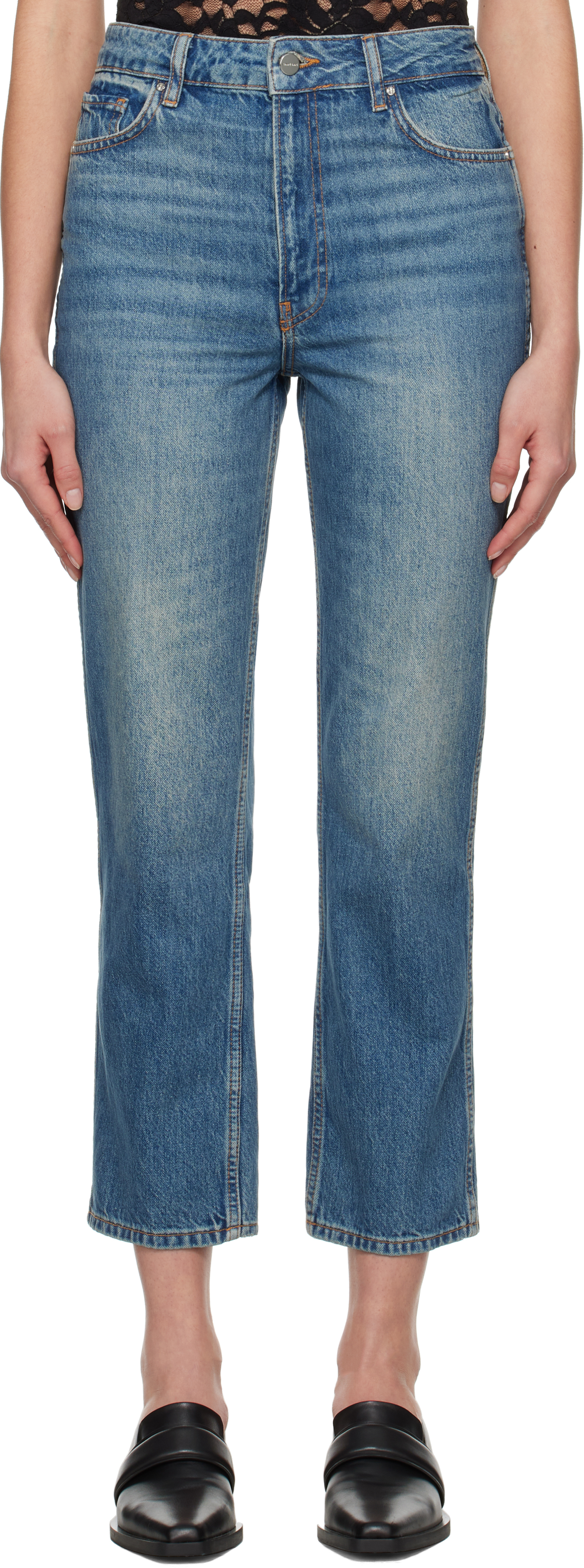 ANINE BING: Blue Vin Jeans | SSENSE