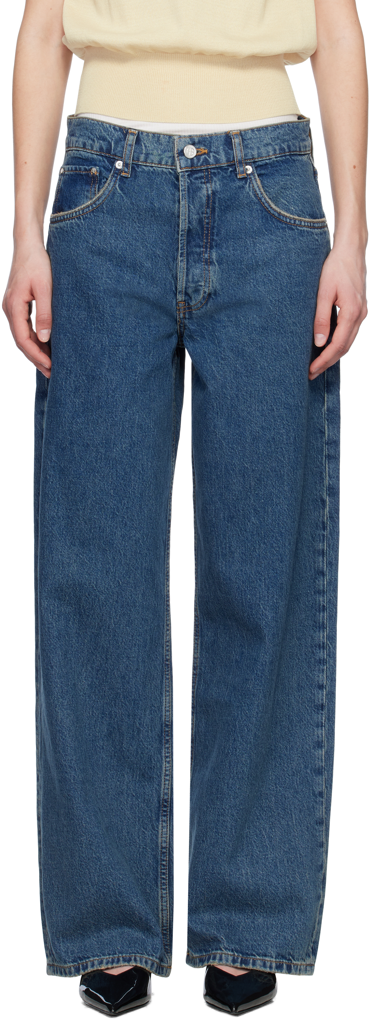 【関税込み】ANINE BING ブルー Manon ジーンズ Sea Blue Manon Jean | Anine Bing
