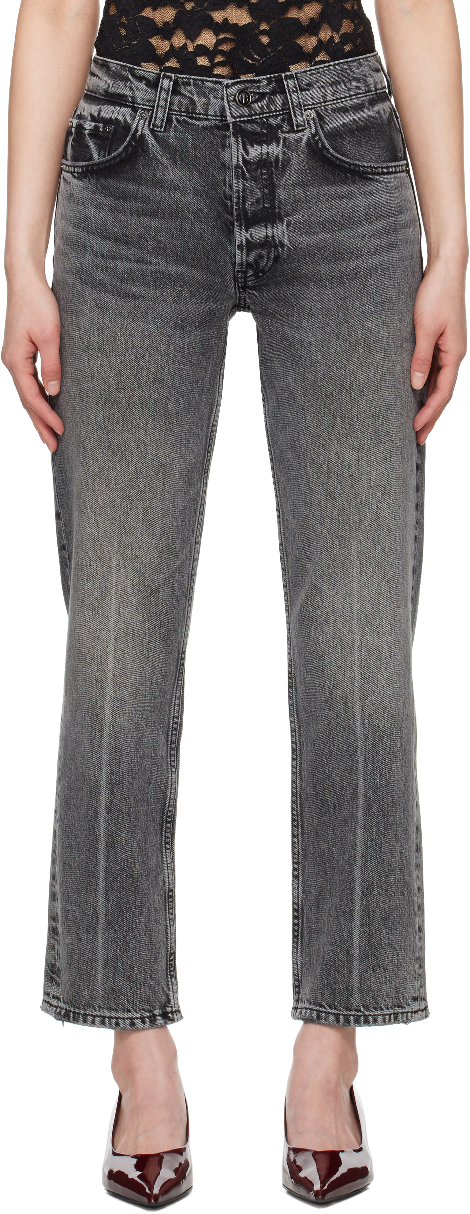 デニム・ジーパン ANINE BING Woman Jeans Grey A0611158 WHG6 Anine Bing Jeans - Grey - Women | A0611158WHG6 | thebs.com