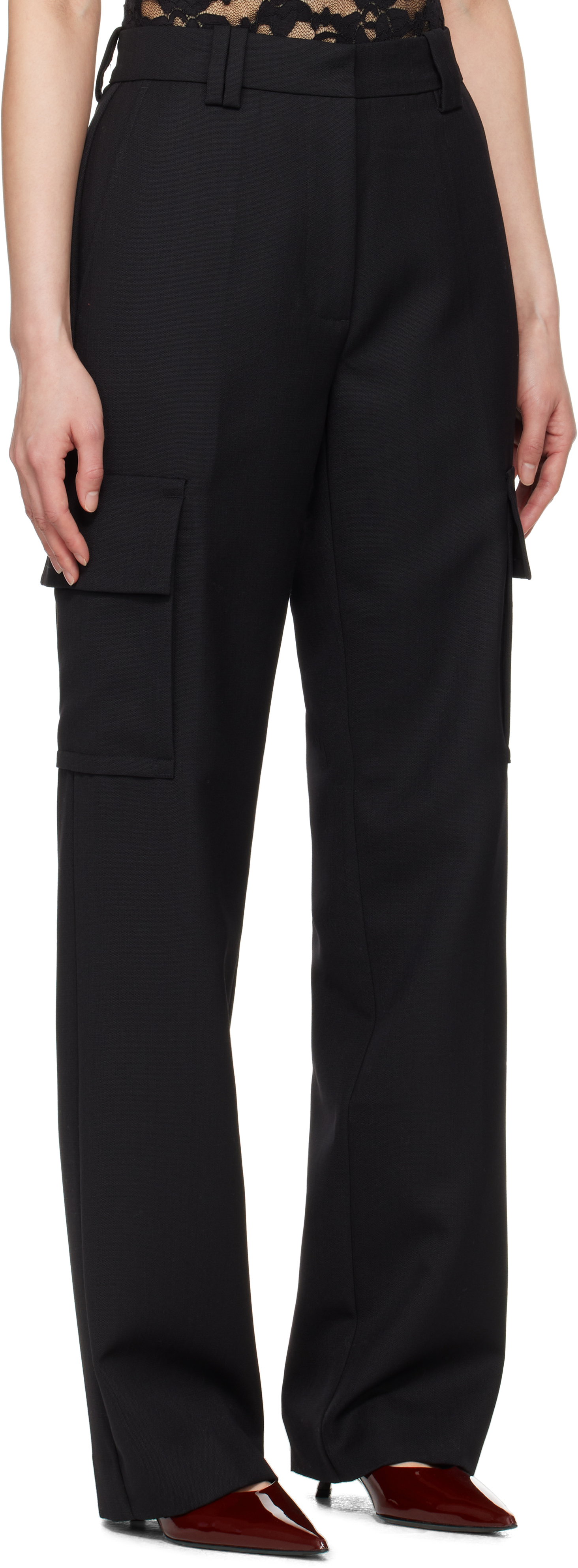 ANINE BING BLACK DAYTON CARGO PANTS
