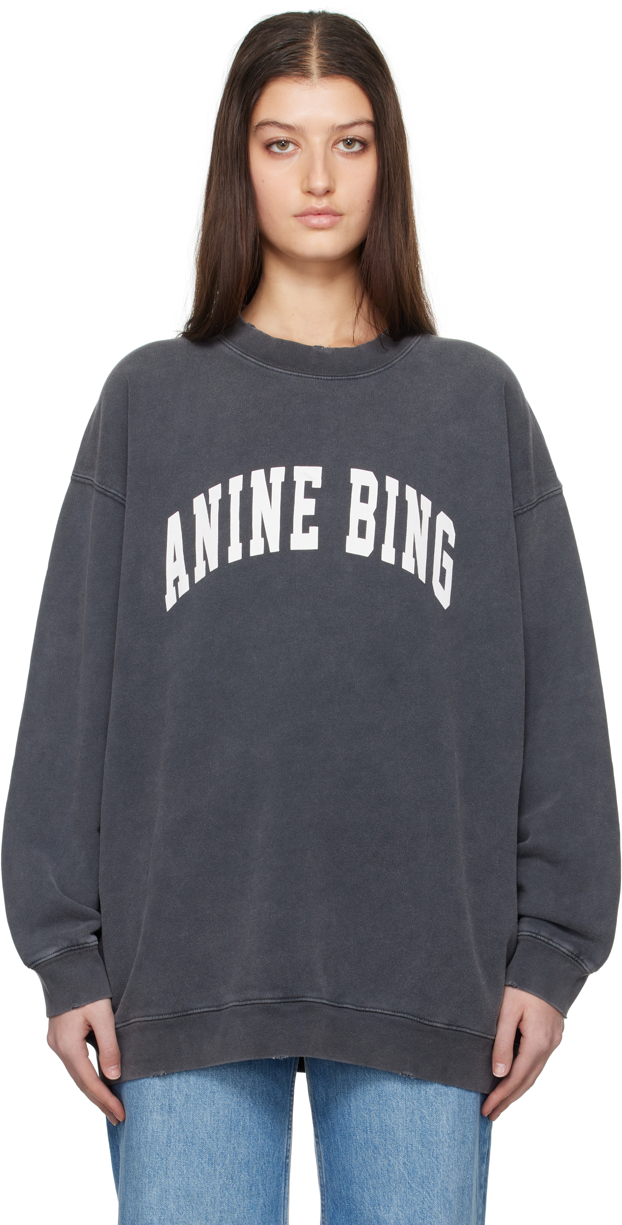 アニンビン ANINE BING PLAGE取り扱い 23SS TYLER SWEAT シャツ スウェット トレーナー 裏起毛 グレー /MI ■OS レディース Gray Tyler Sweatshirt by ANINE BING on Sale