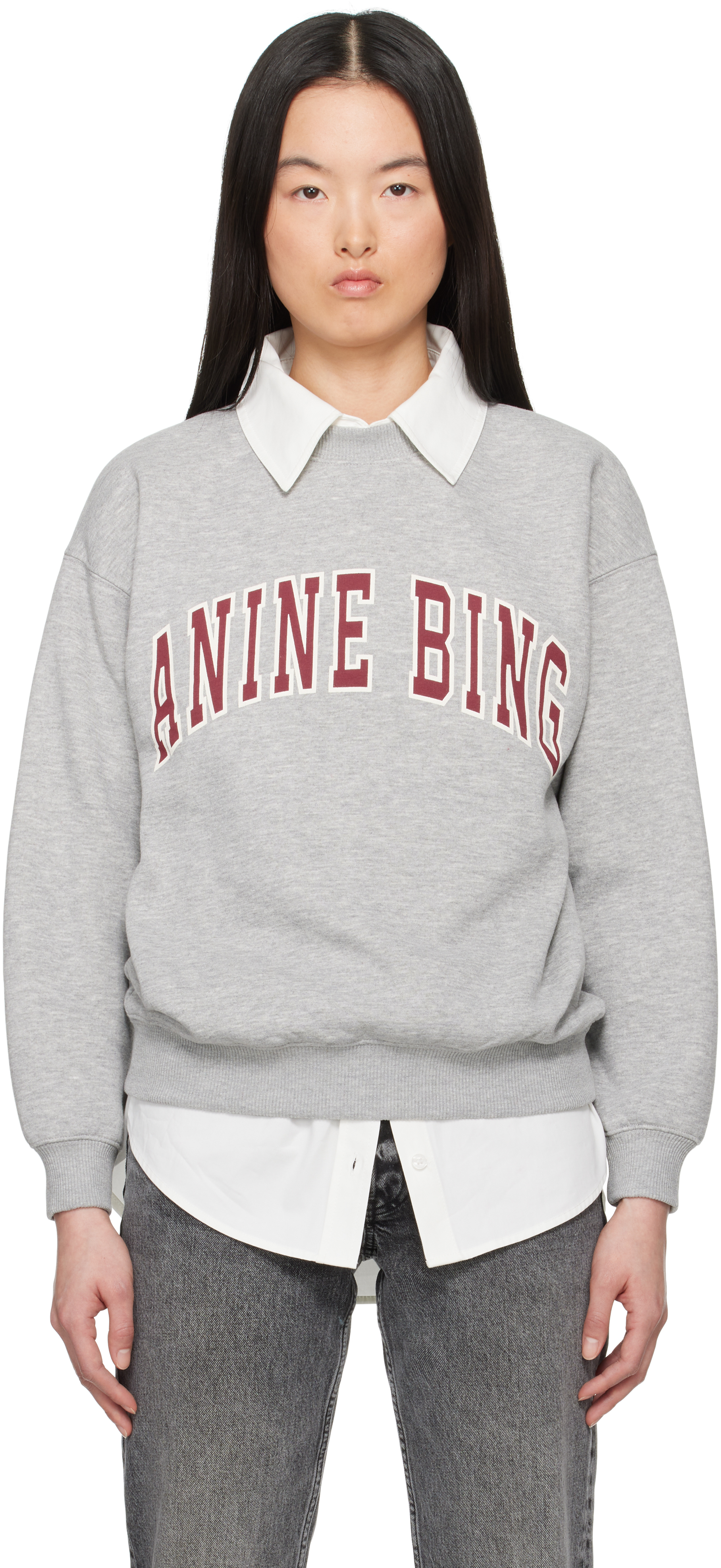 ANINE BING 売れ筋商品|||アニービン ニット&セーター アウター レディース Sweaters Grey ANINE BING | Sydney Crew Sweater | Grey