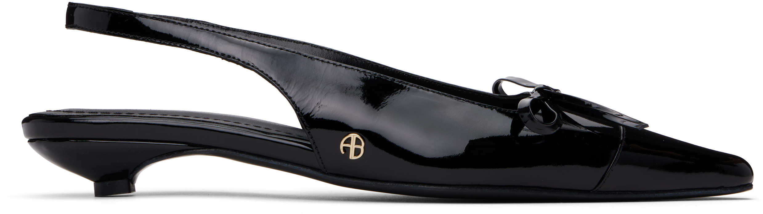 Shop Anine Bing Black Zoey Slingback Heels