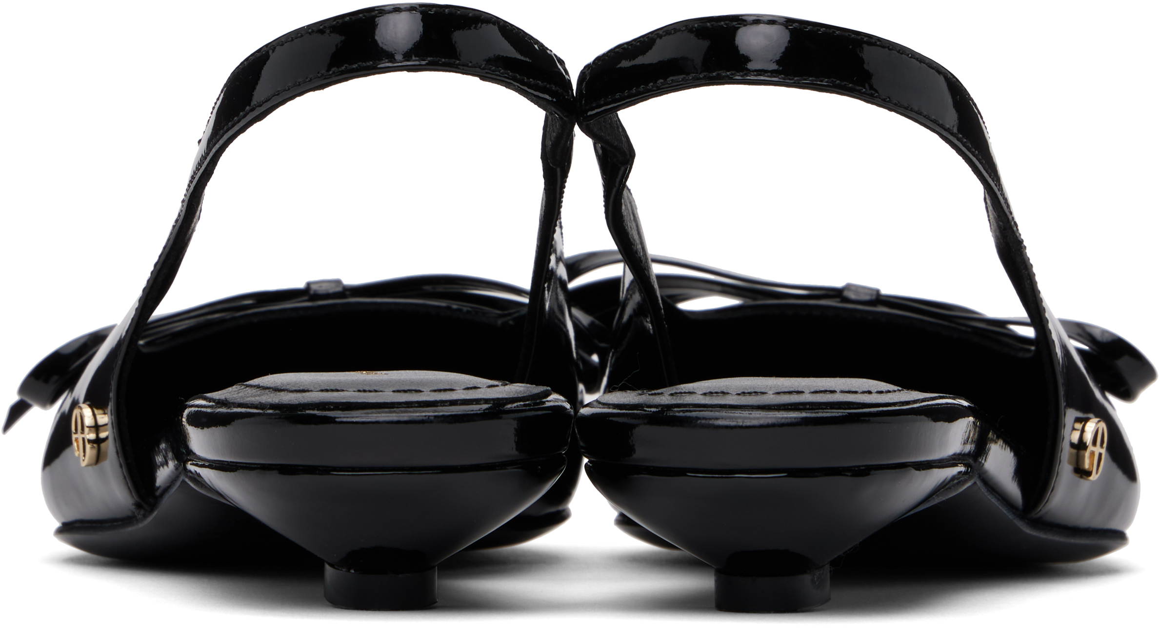 Shop Anine Bing Black Zoey Slingback Heels