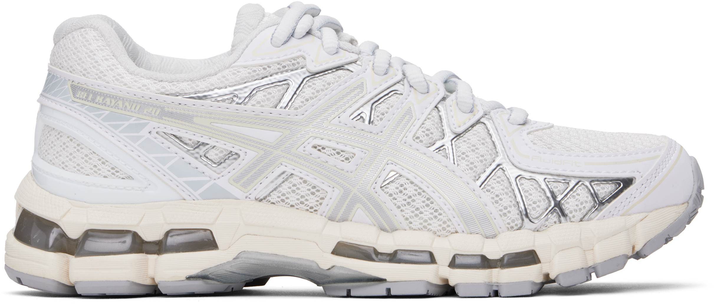 White & Silver GEL-KAYANO 20 Sneakers