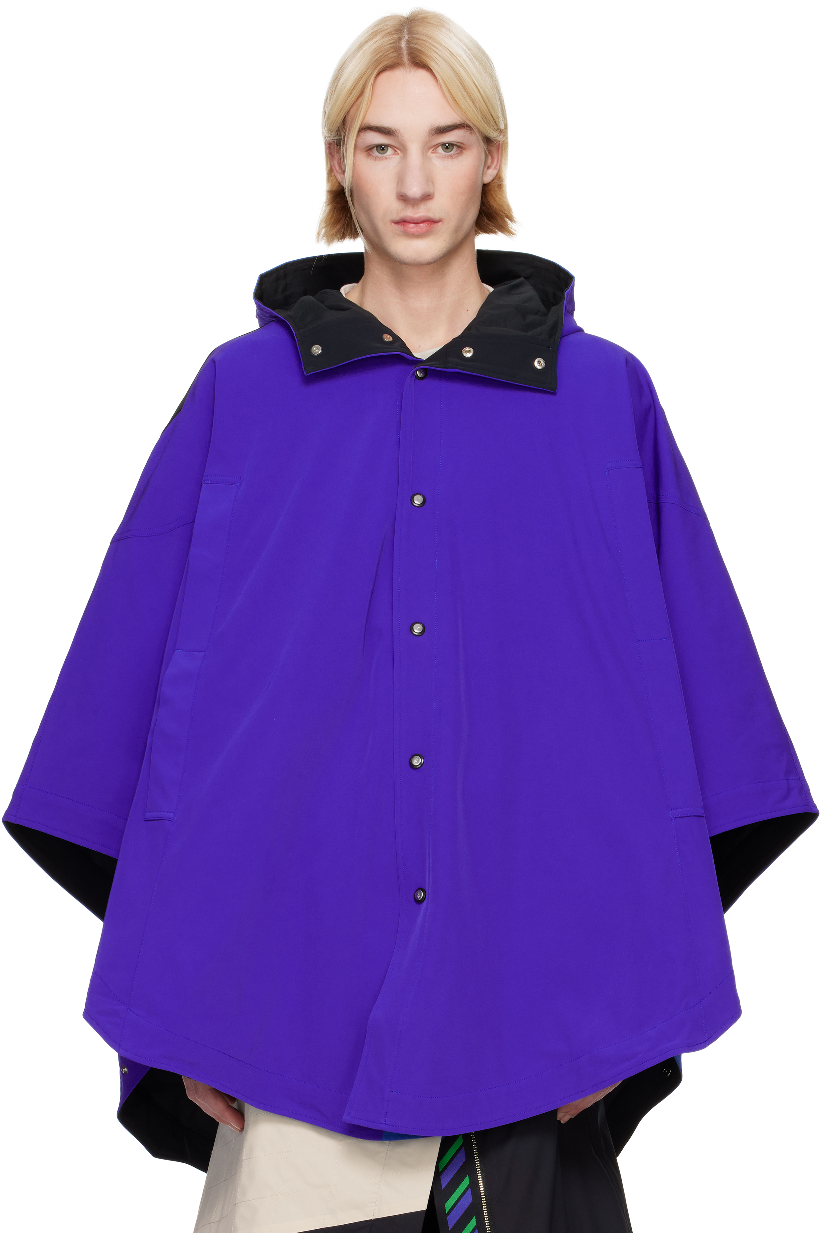 ASICS: NOVALIS Blue Heveanoid Cape Reversible Jacket | SSENSE
