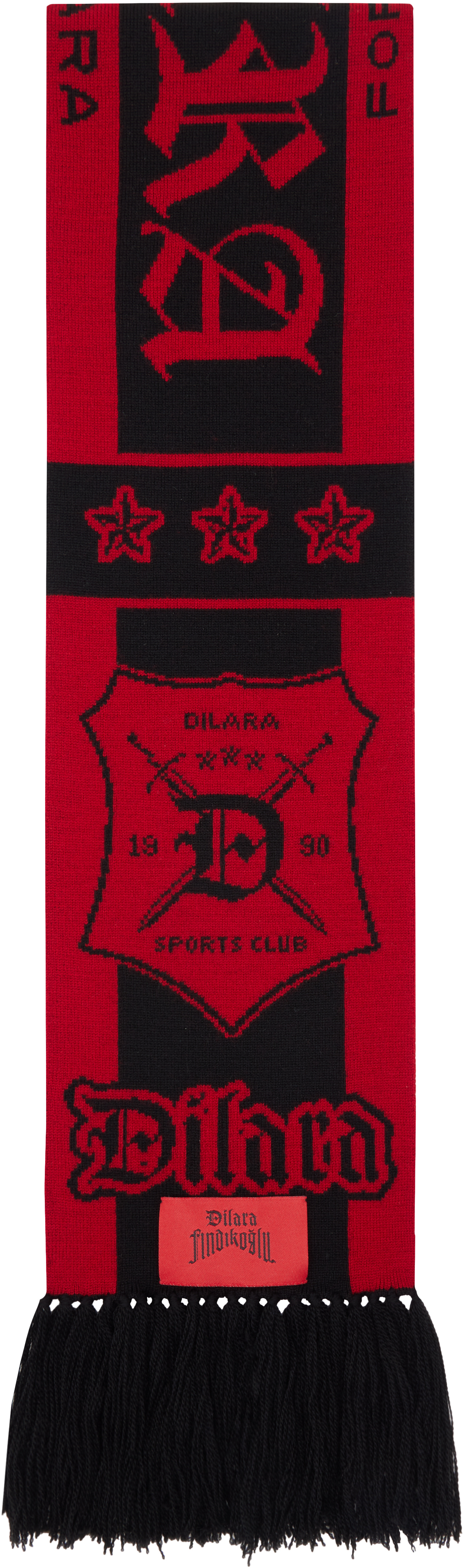 Dilara Findikoglu Black & Red Femme Vortex Scarf In Black & Red