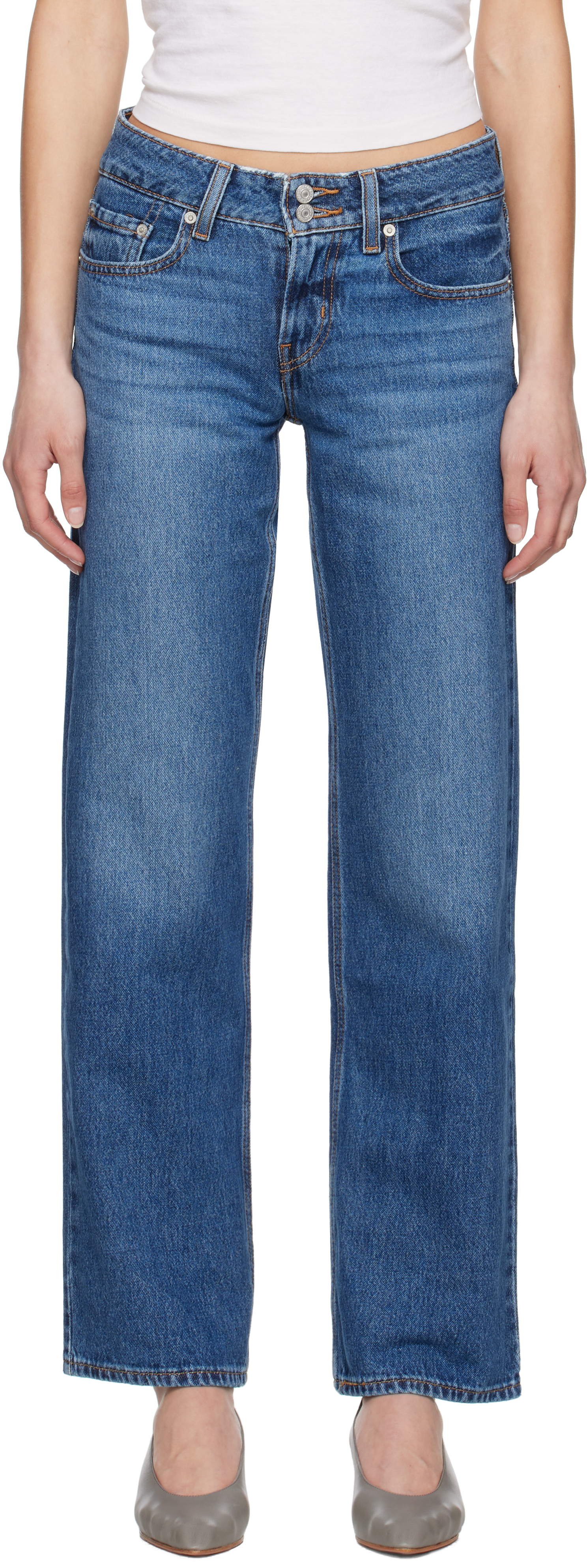 Blue Superlow Jeans by Levi's on Sale