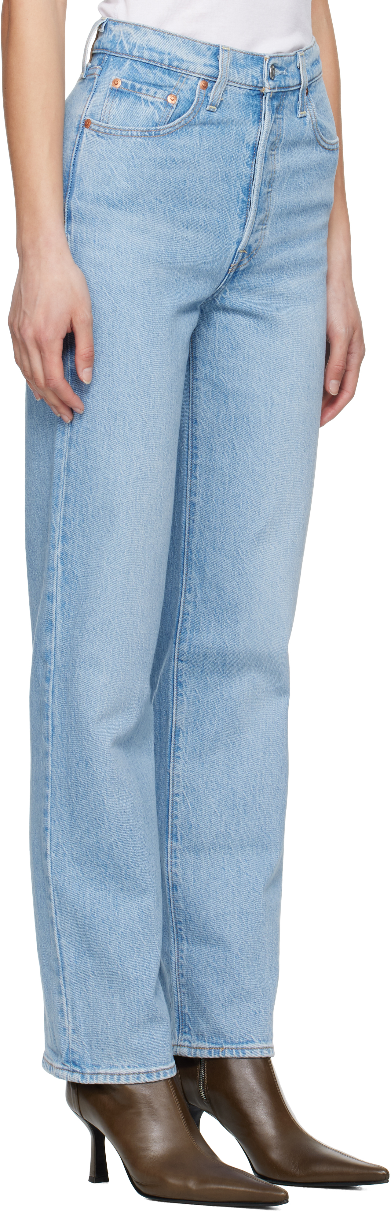 Levi's Blue Ribcage Full Length Jeans In Samba Tango Light