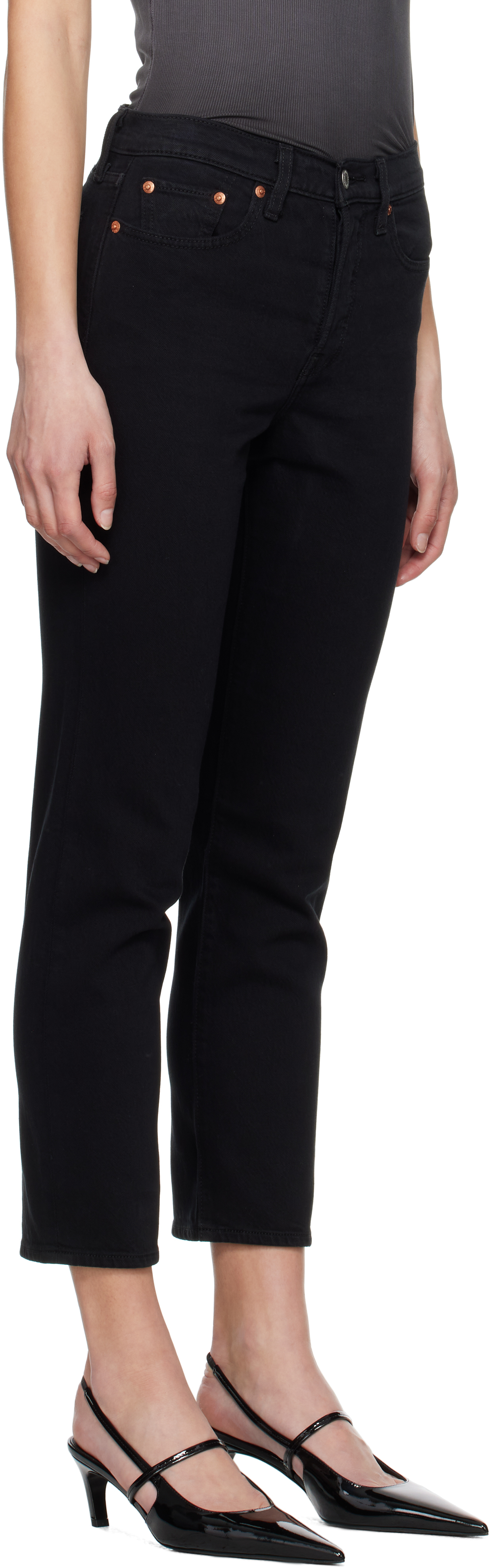 LEVI'S BLACK WEDGIE STRAIGHT FIT JEANS
