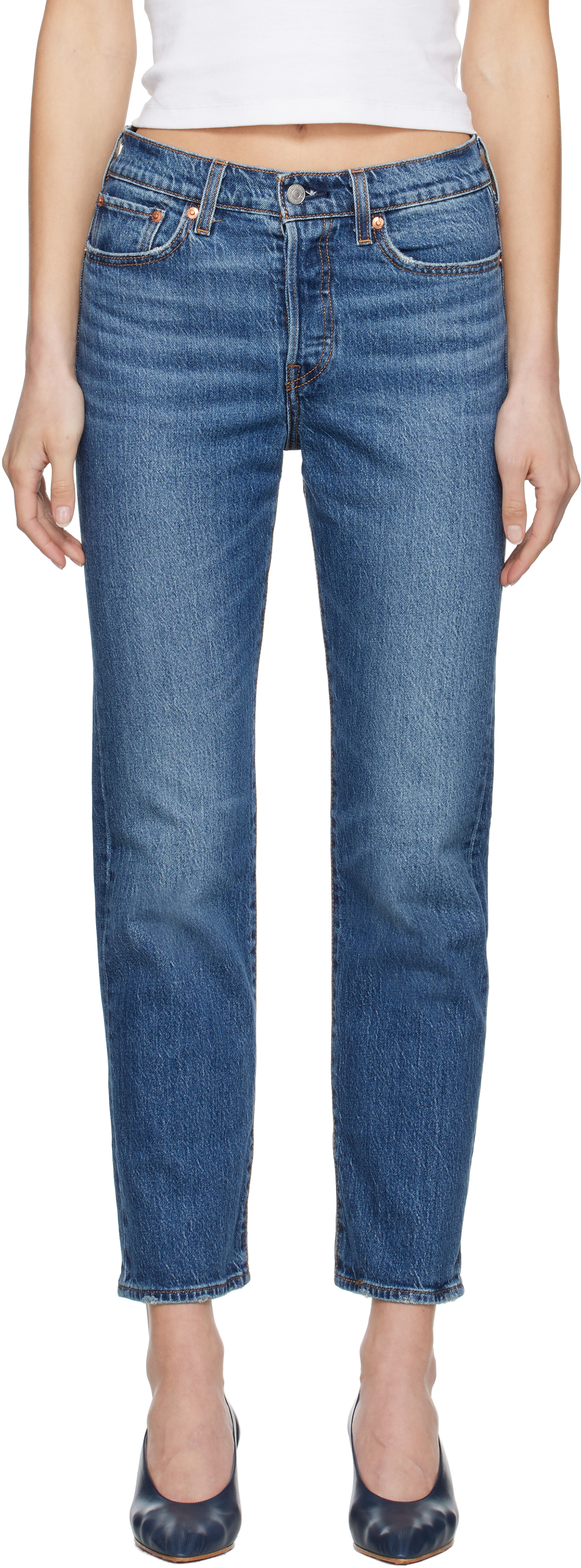 Levi's Blue Wedgie Straight Fit Jeans In Unstoppable Wear