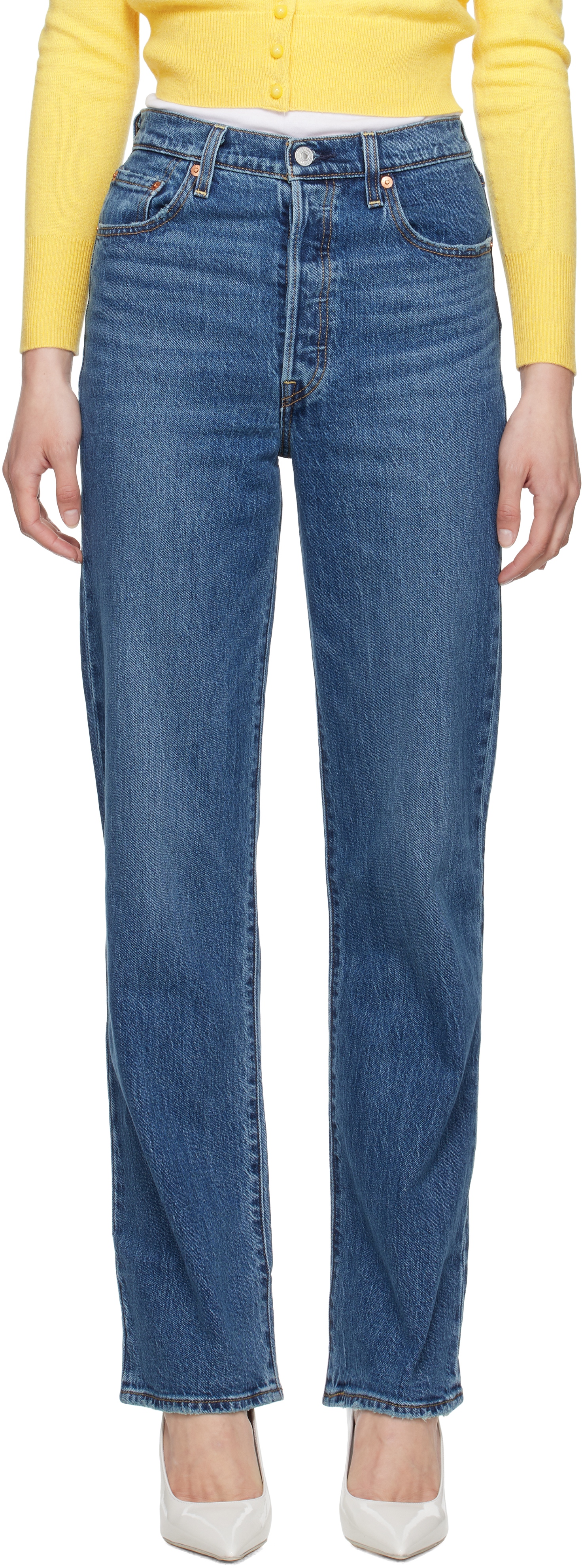 LEVI'S BLUE RIBCAGE FULL LENGTH JEANS 