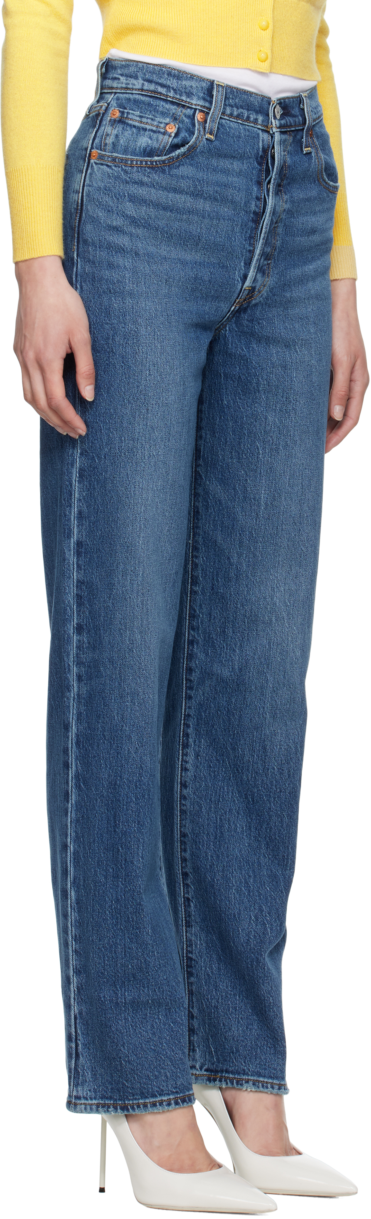 LEVI'S BLUE RIBCAGE FULL LENGTH JEANS 