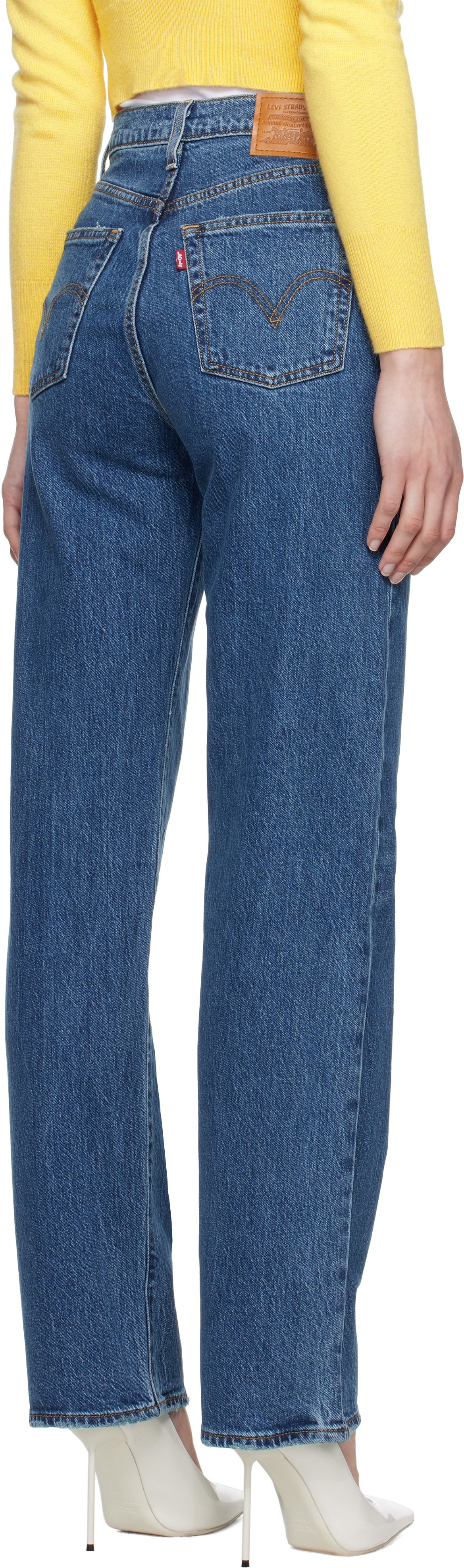 LEVI'S BLUE RIBCAGE FULL LENGTH JEANS 