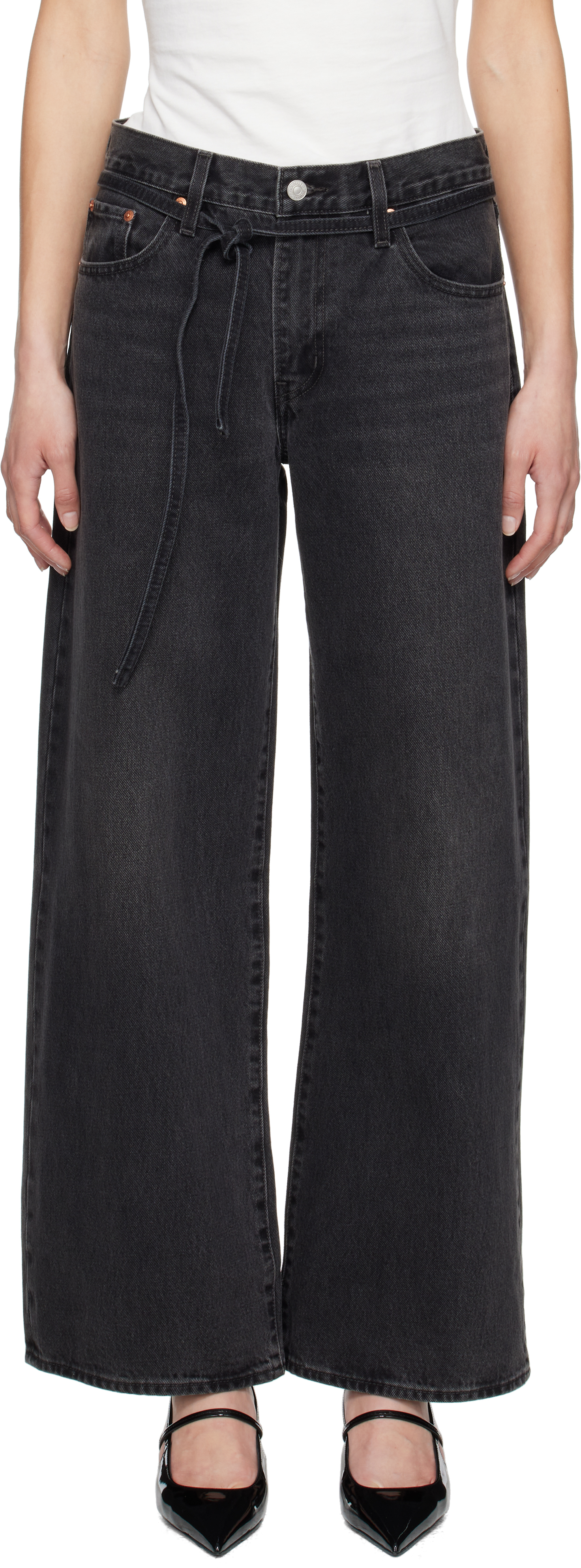 Black XL Baggy Straight Jeans