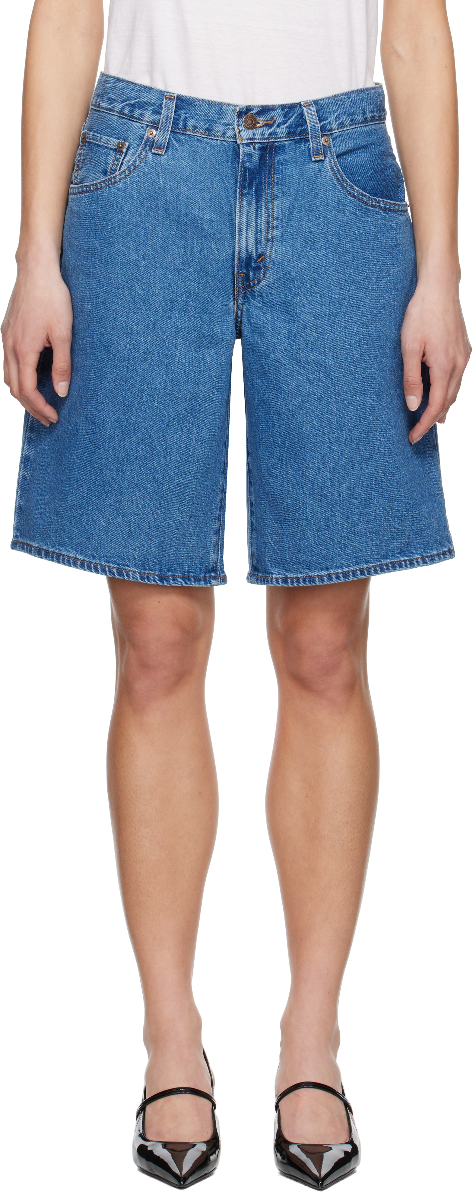 カジュアル♪【Levi's】ブルー Baggy Dad デニムショートパンツ Levi's: ブルー Baggy Dad デニムショートパンツ | SSENSE 日本