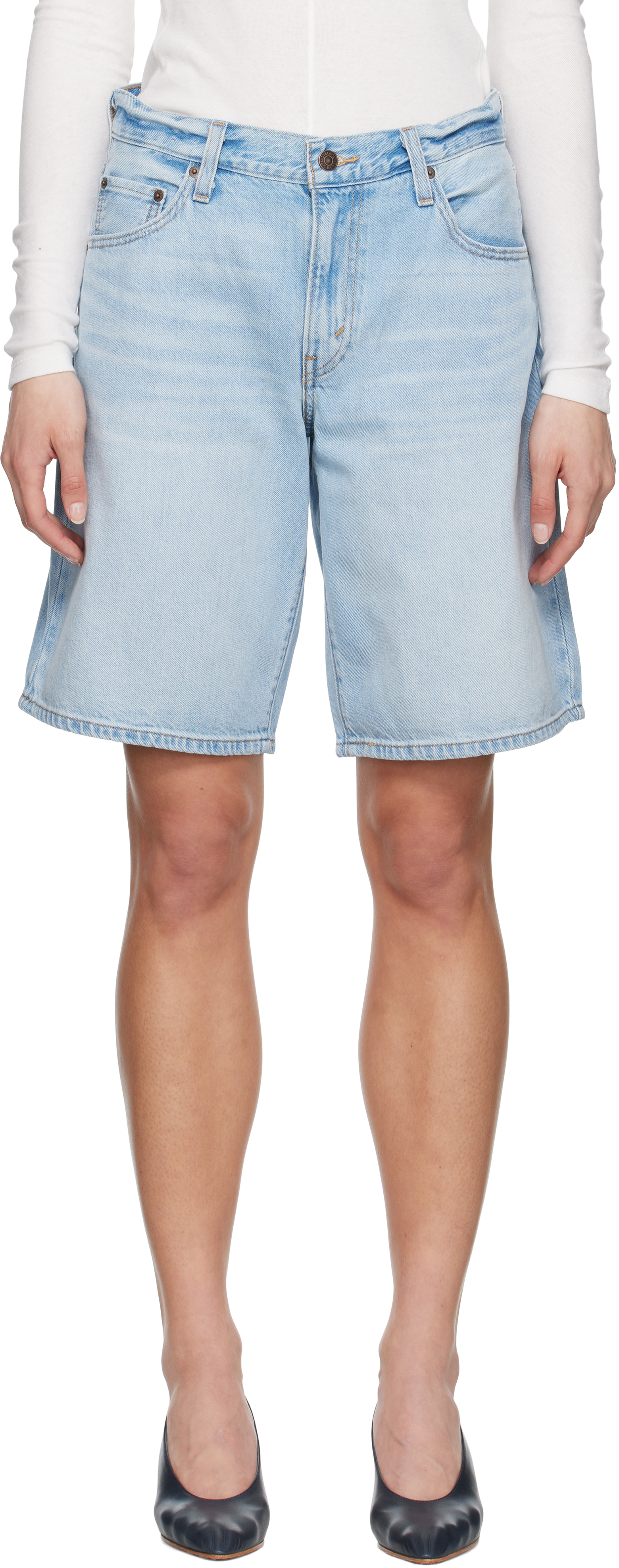 カジュアル♪【Levi's】ブルー Baggy Dad デニムショートパンツ Levi's: ブルー Baggy Dad デニムショートパンツ | SSENSE 日本