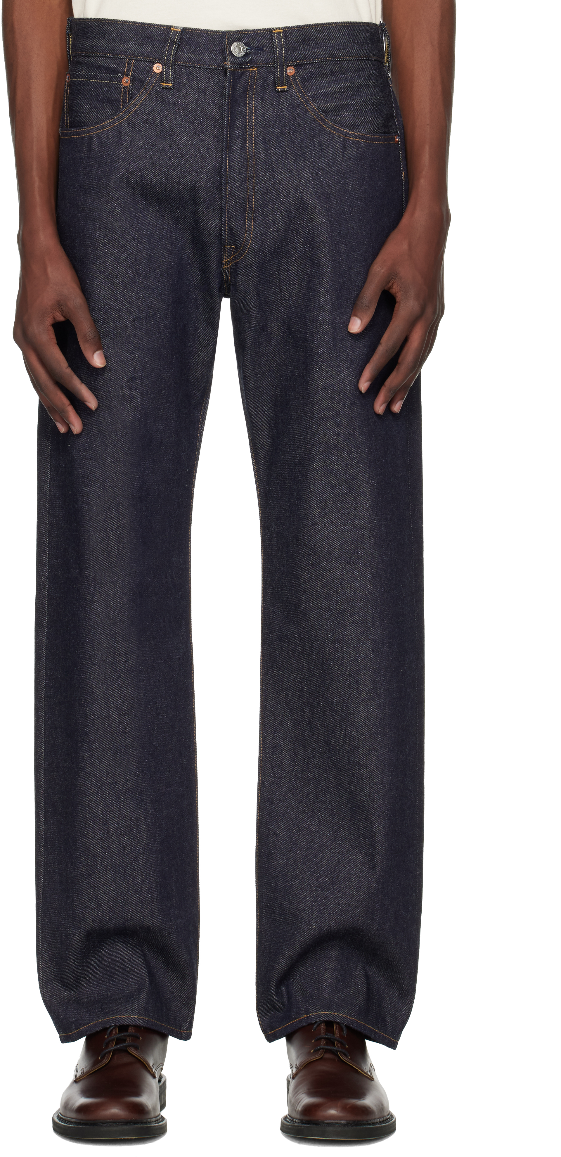 Navy 1955 501 Original Fit Selvedge Jeans