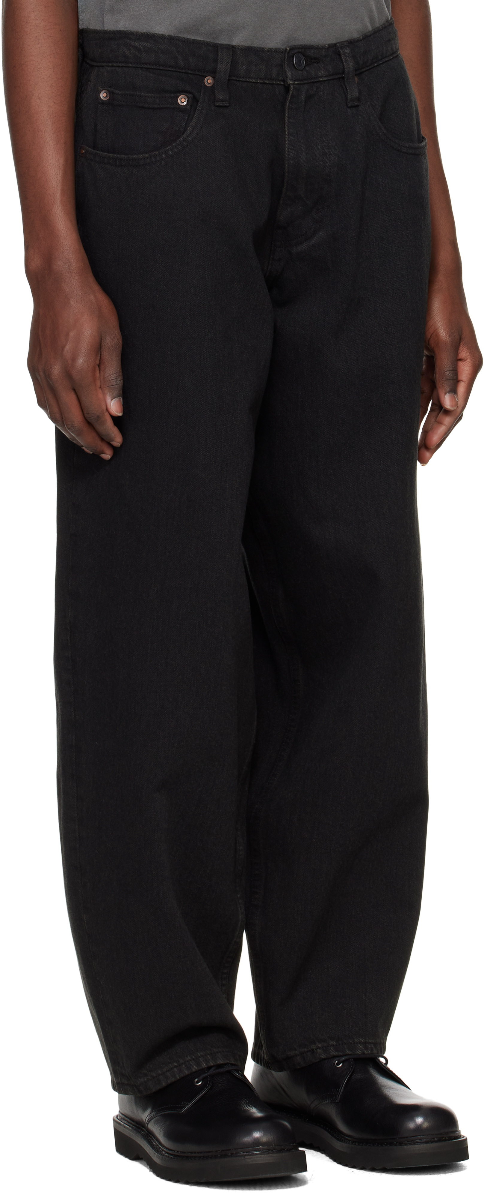Shop Levi's Black Skateboarding Super Baggy Jeans In City Blackberry