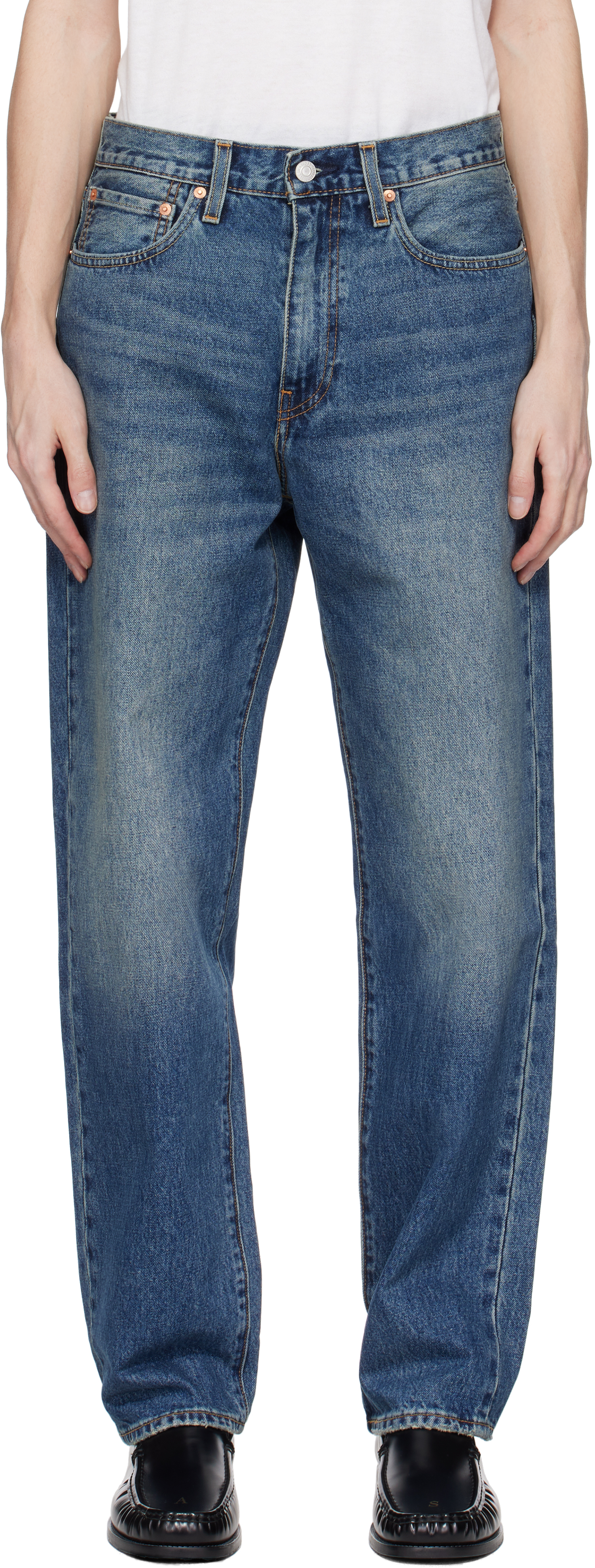 Blue 568 Loose Straight Jeans