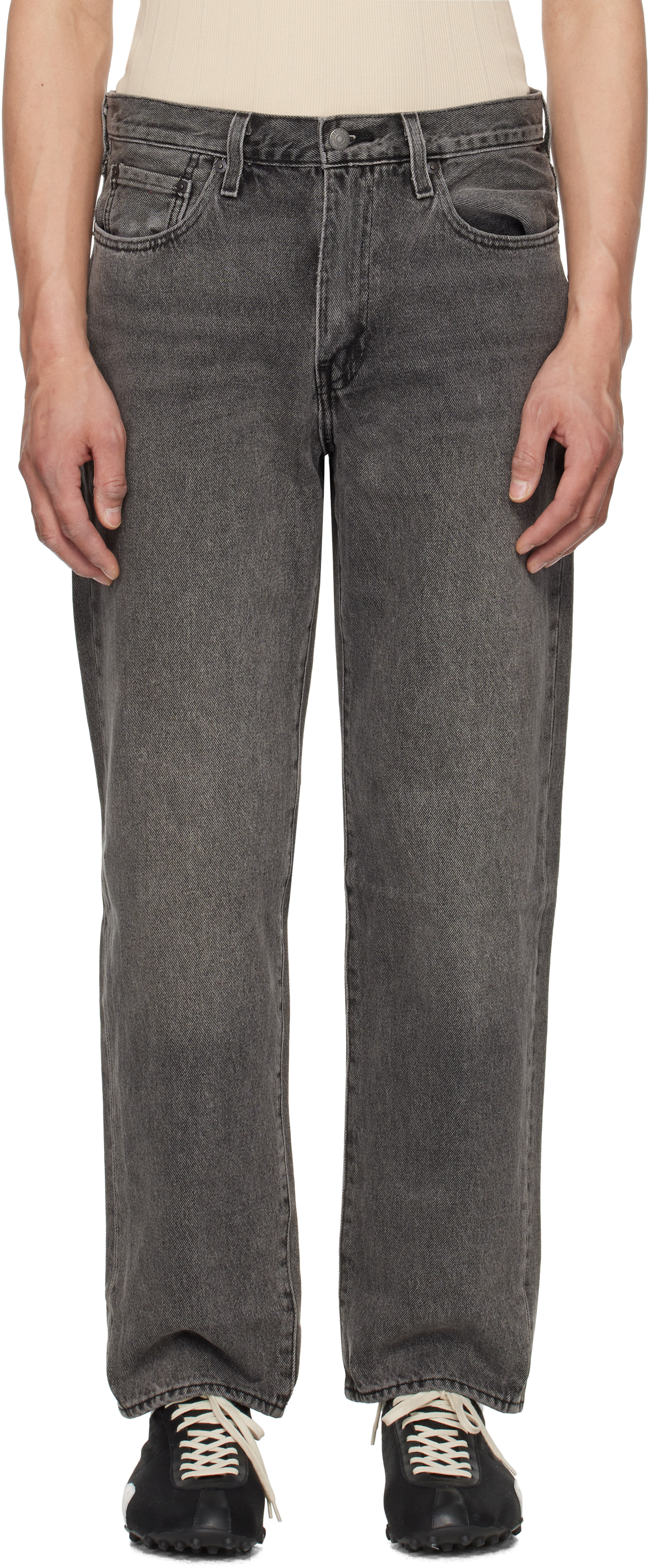 Gray 568 Loose Straight Jeans