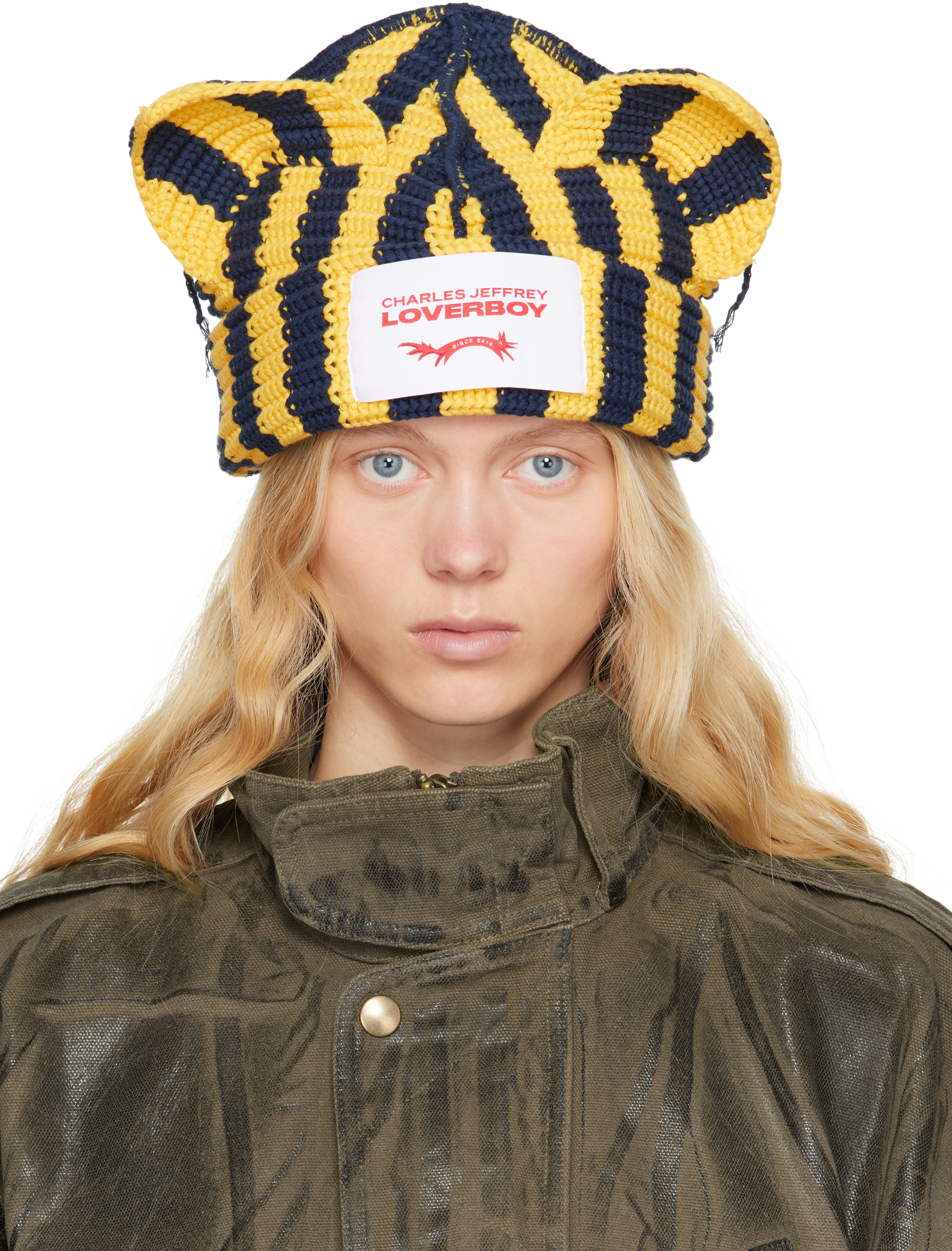 Charles Jeffrey LOVERBOY: イエロー＆ネイビー Chunky Ears