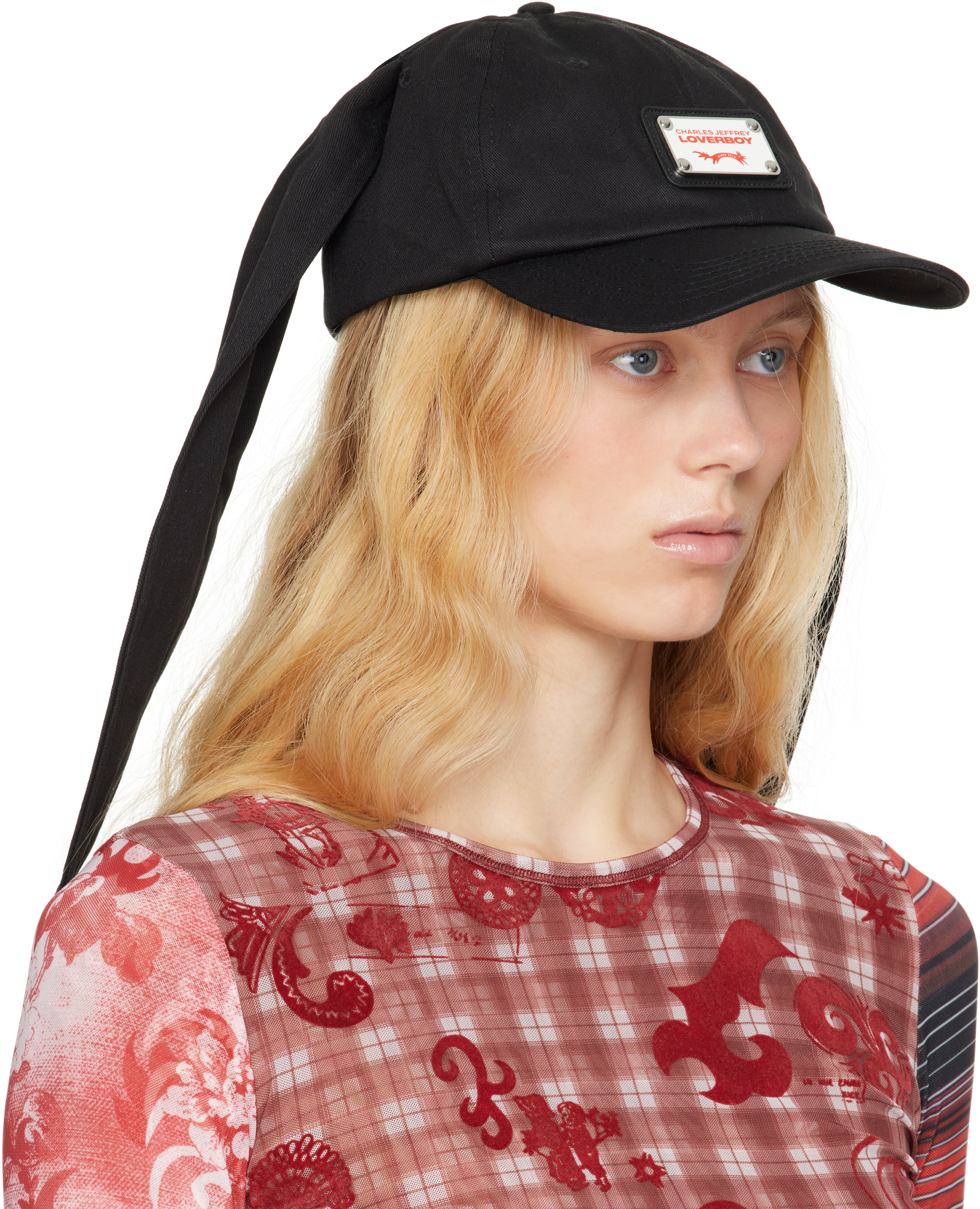 Charles Jeffrey Loverboy Black Rabbit Ears Cap In Black