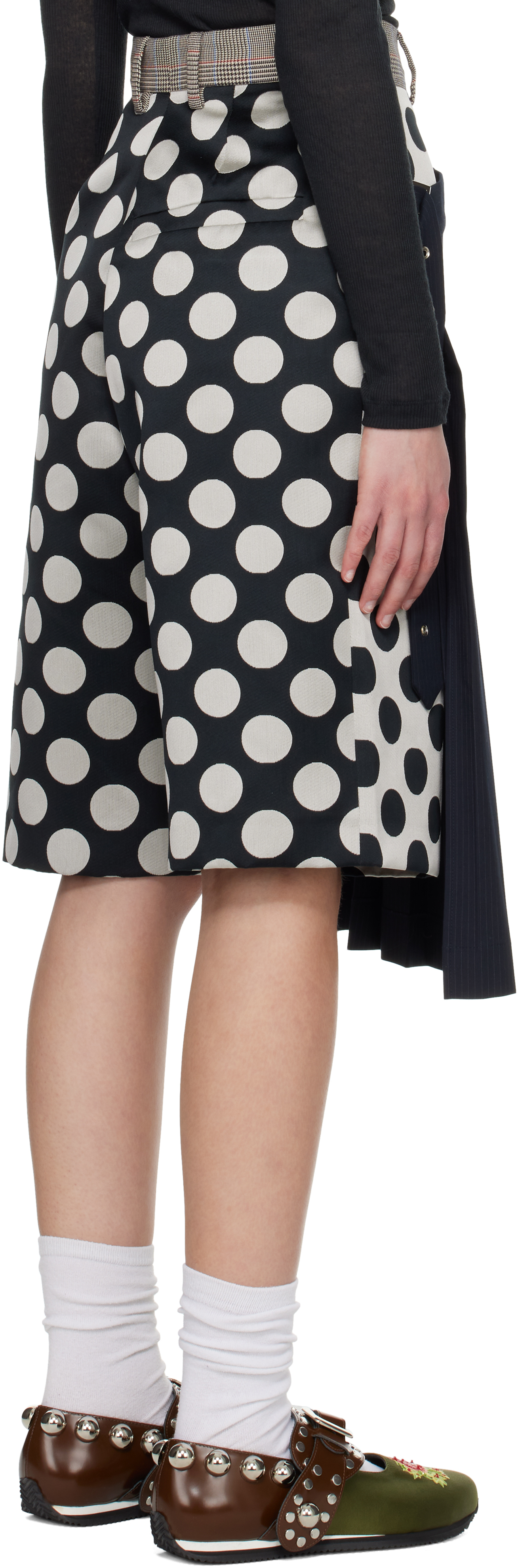 Charles Jeffrey Loverboy Navy & Beige Waisted Skort