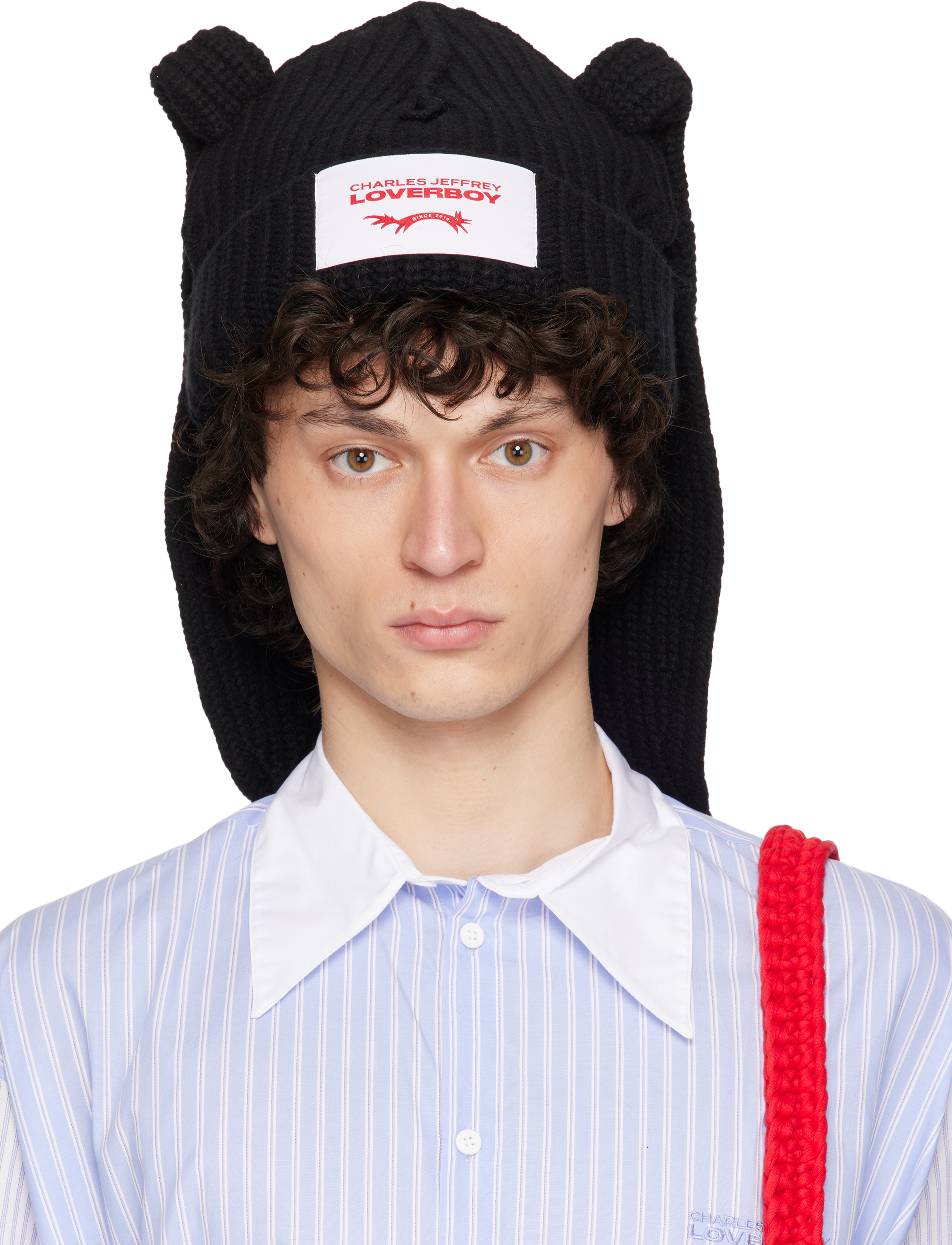 Charles Jeffrey LOVERBOY: Black Chunky Rabbit Beanie | SSENSE Charles Jeffrey LOVERBOY: Black Chunky Rabbit Beanie | SSENSE