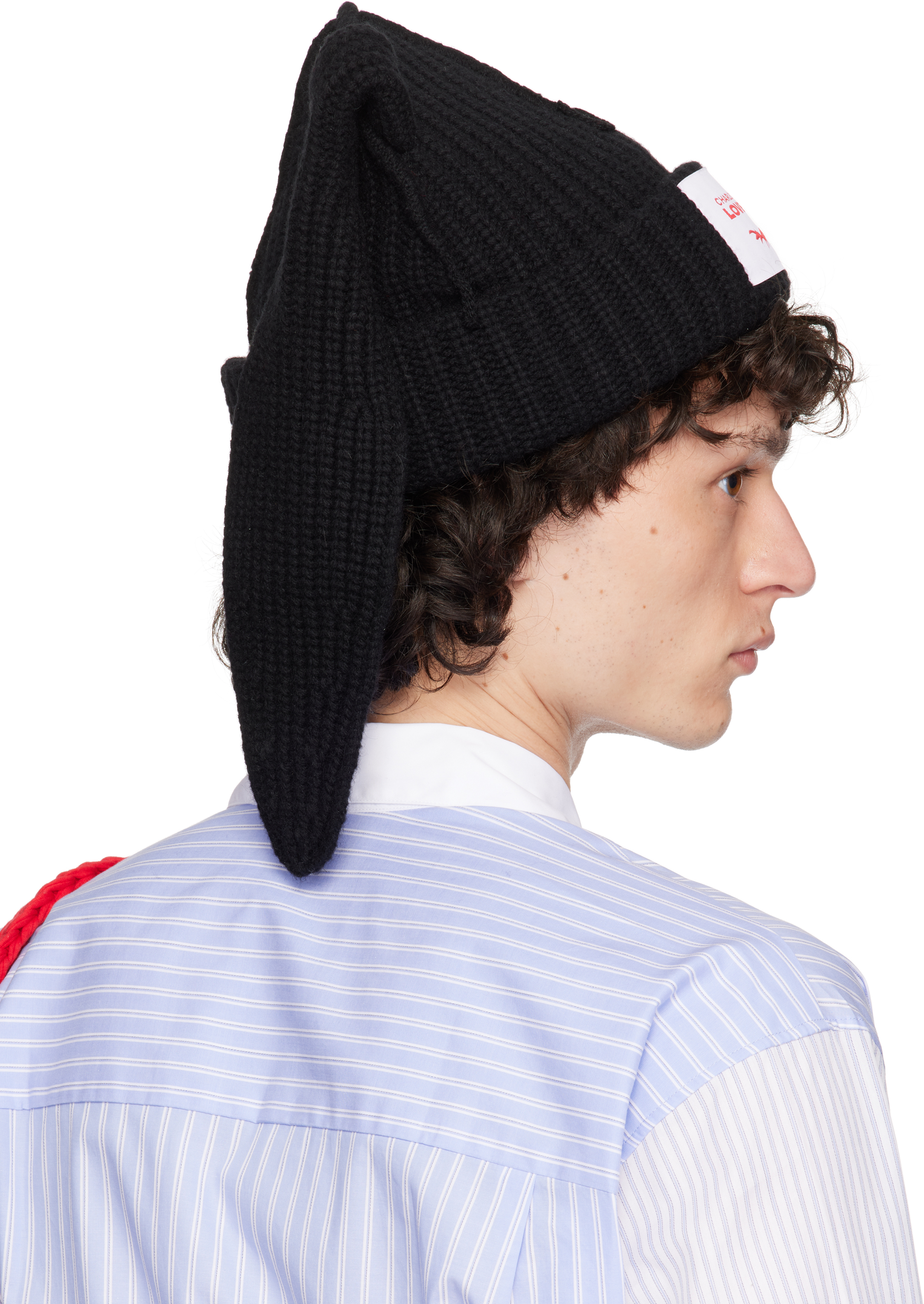 Charles Jeffrey Loverboy Black Chunky Rabbit Beanie In Black