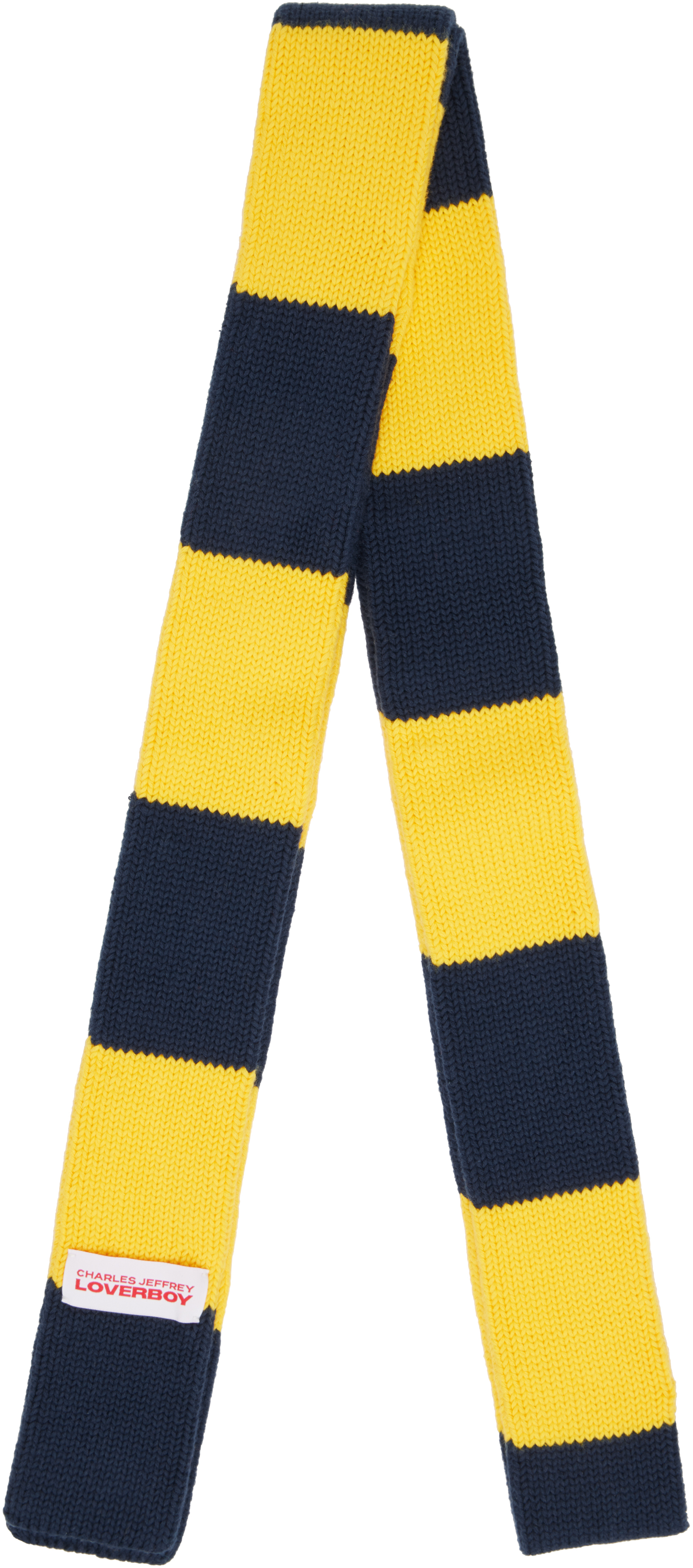Charles Jeffrey LOVERBOYのイエロー＆ネイビー ストライプ スキニー