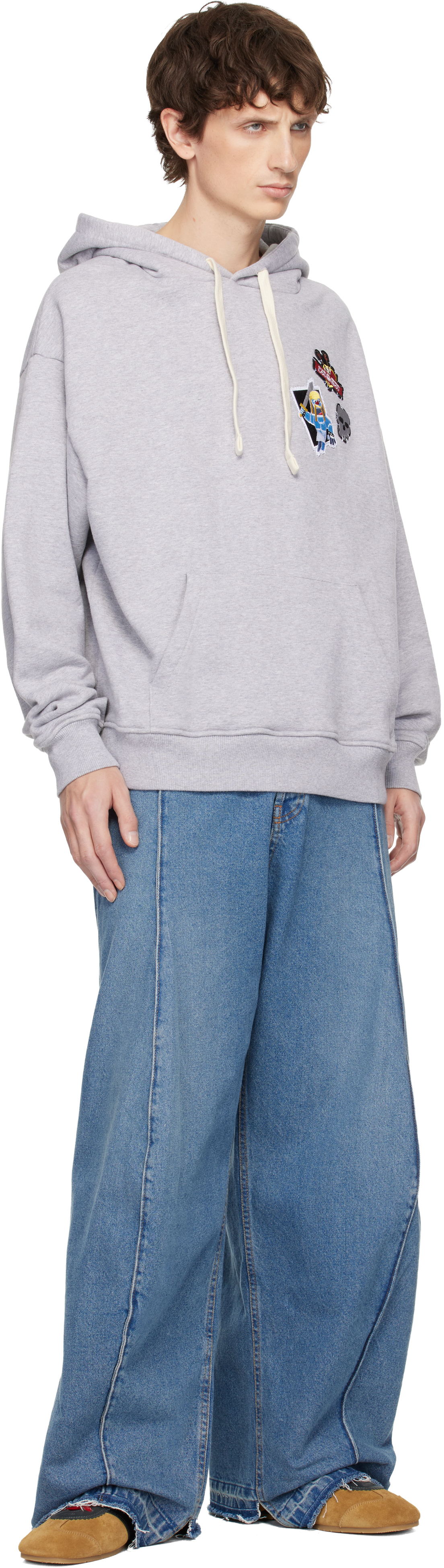 Charles Jeffrey Loverboy Gray Clash Of Clans Edition Barbarian Patch Hoodie In Gray