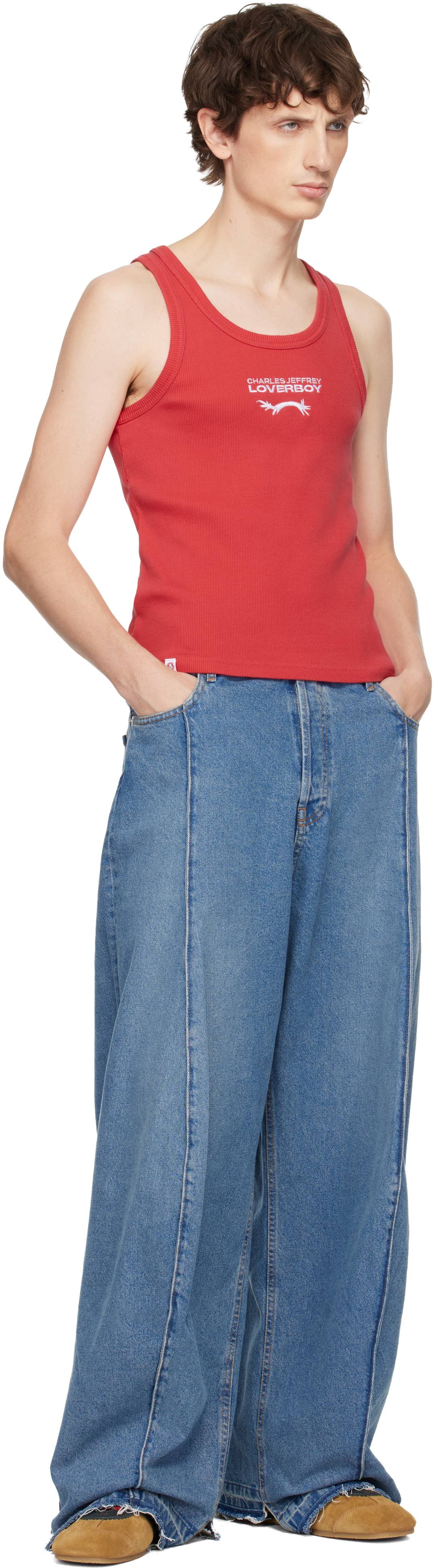 Charles Jeffrey Loverboy Red Logo Tank Top In Red