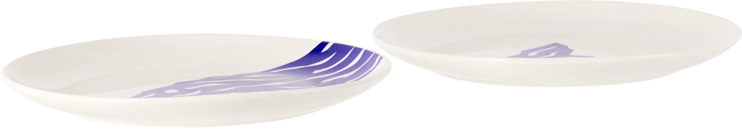 Maison Balzac White & Blue 'le Merou' Tapas Plates Set In Blue