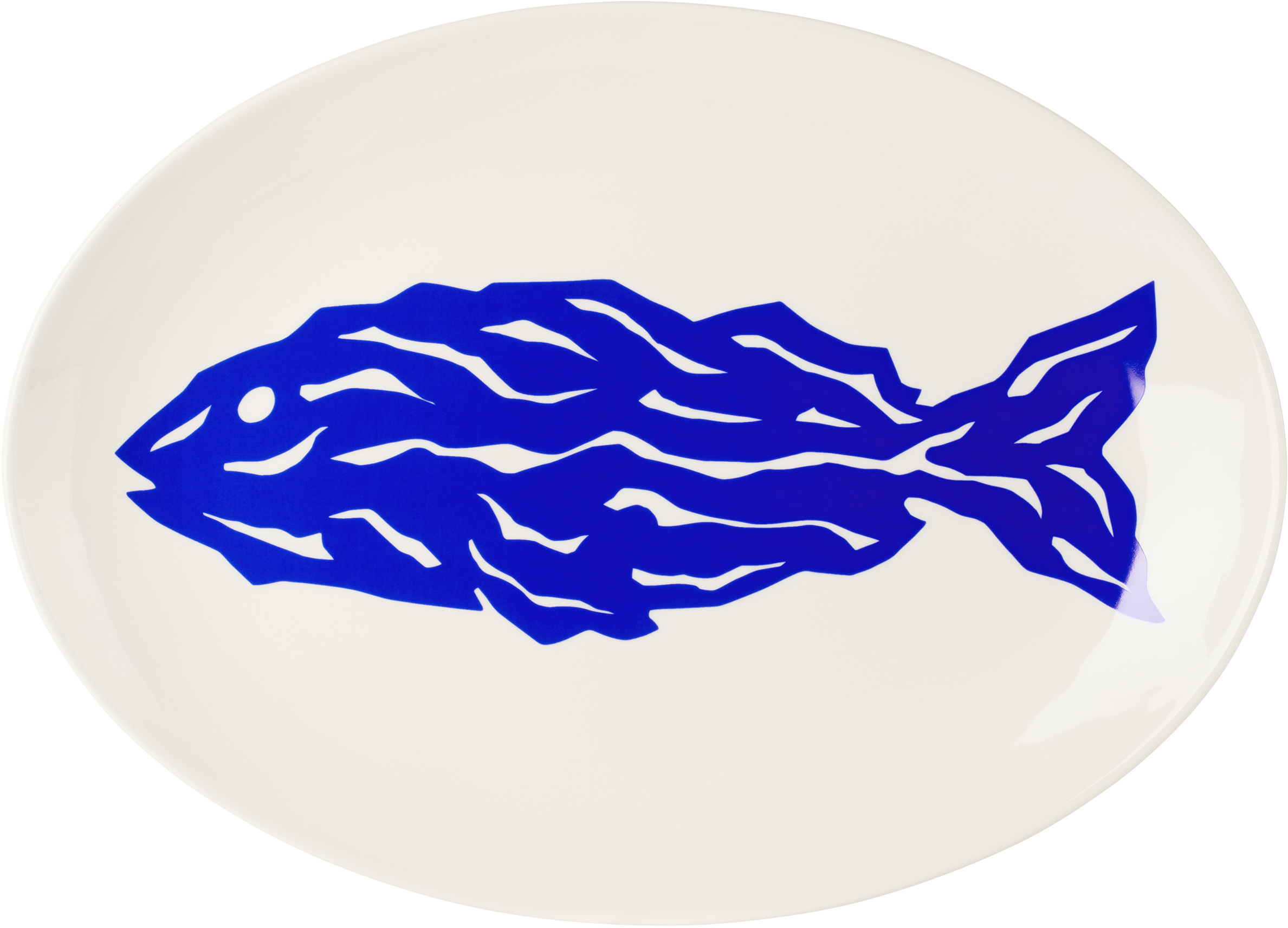 Maison Balzac White & Blue 'le Merou' Serving Platter In Blue