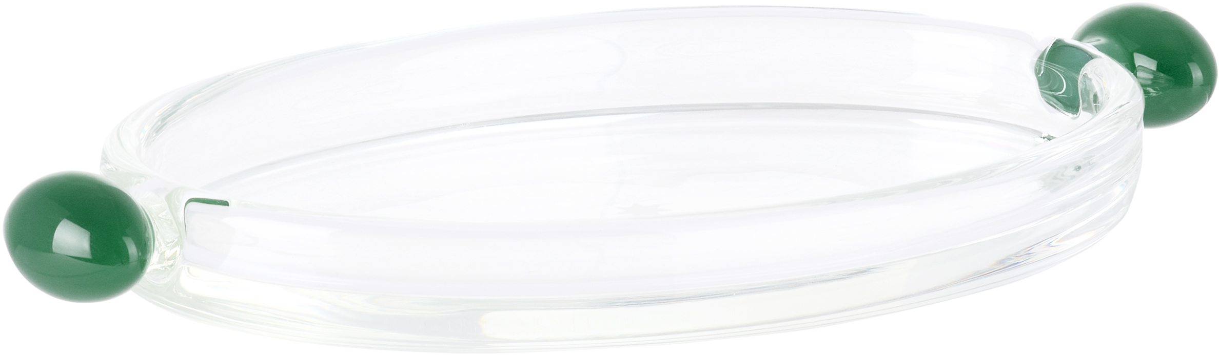 Maison Balzac Green Olive Plate In Clear- Opaque Olive
