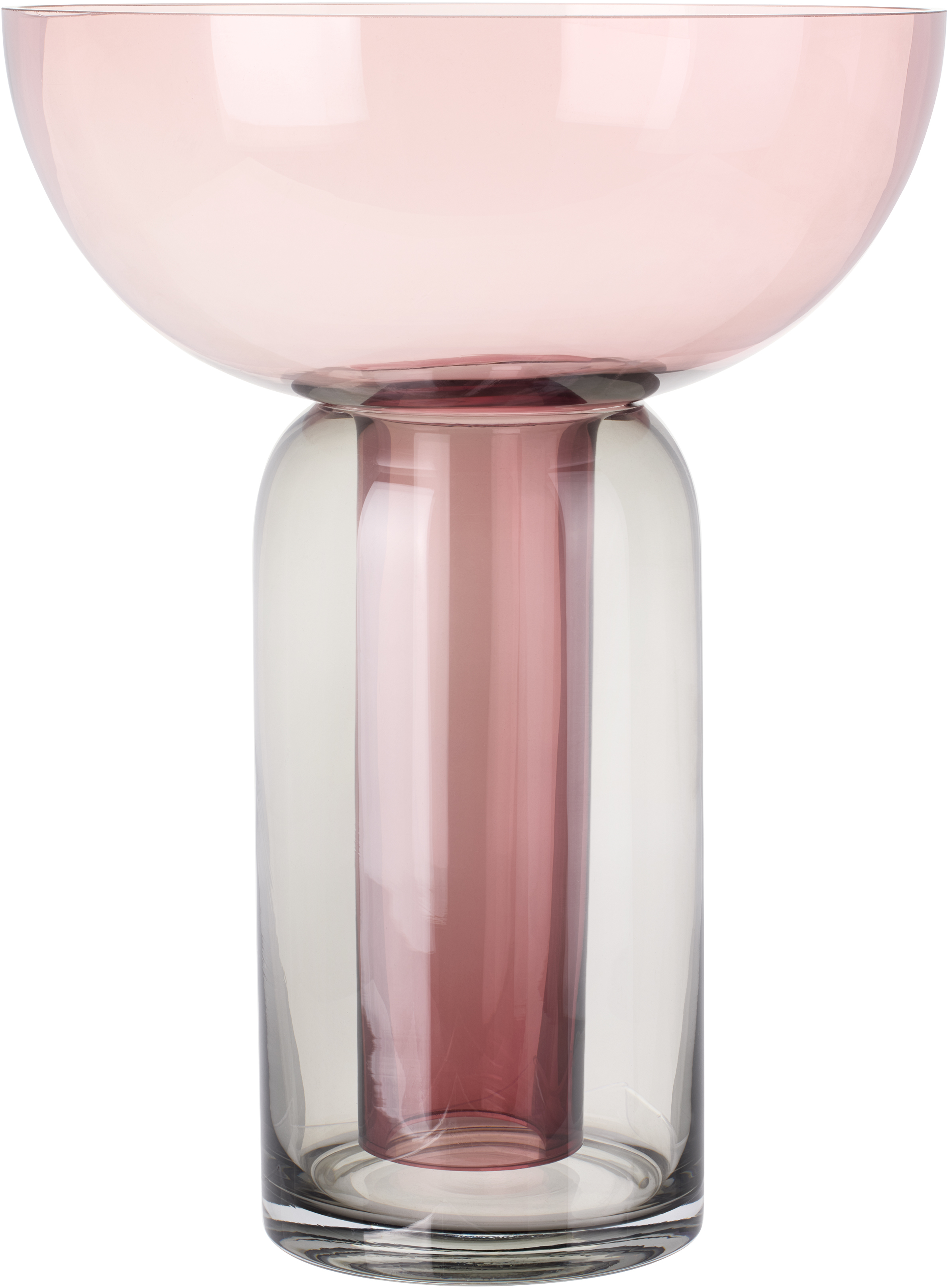 Aytm Pink & Black Torus Vase In Black/rose