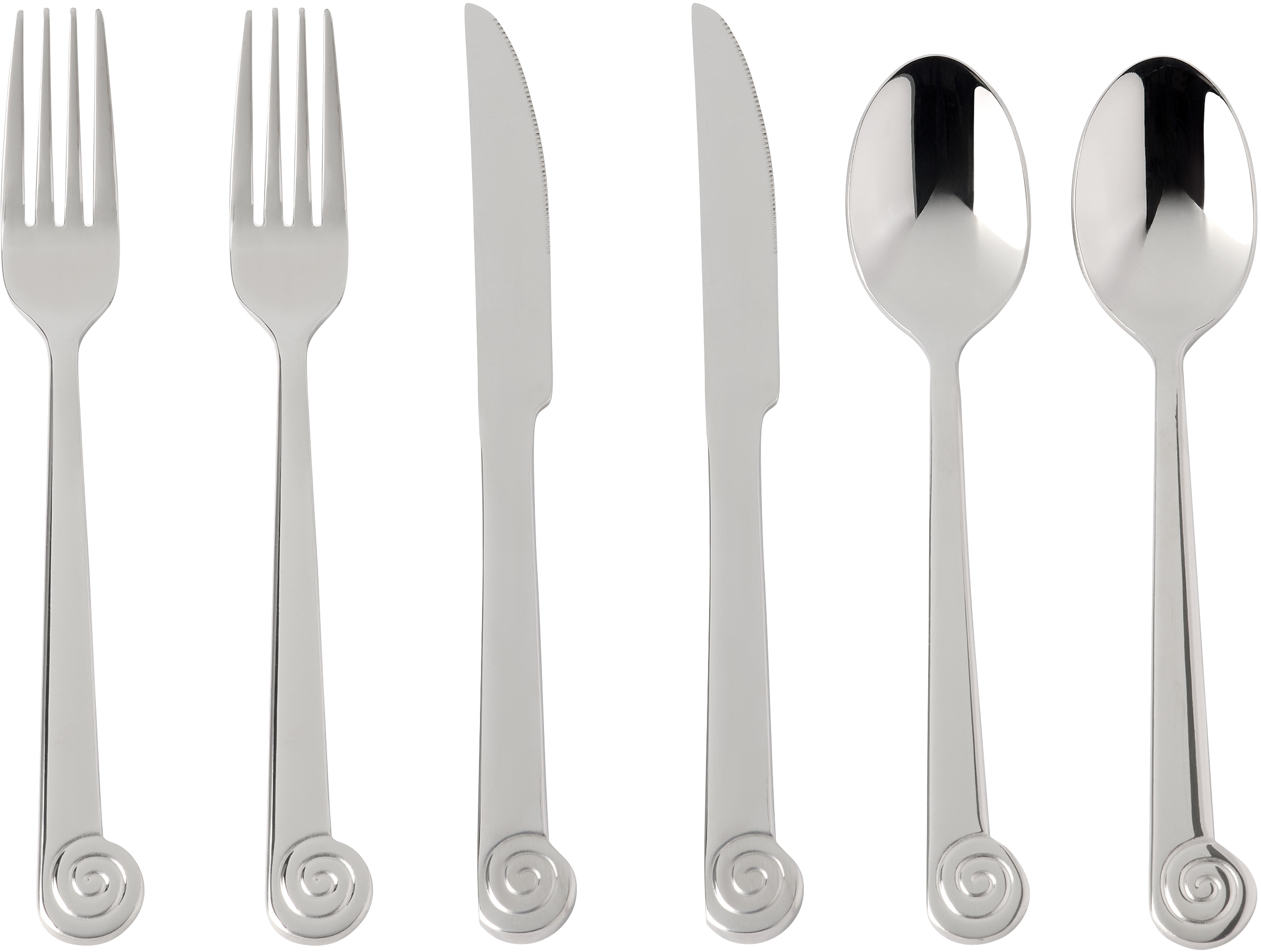 Maison Balzac Silver L'escargot Flatware Set, 6 Pcs In L'escargot