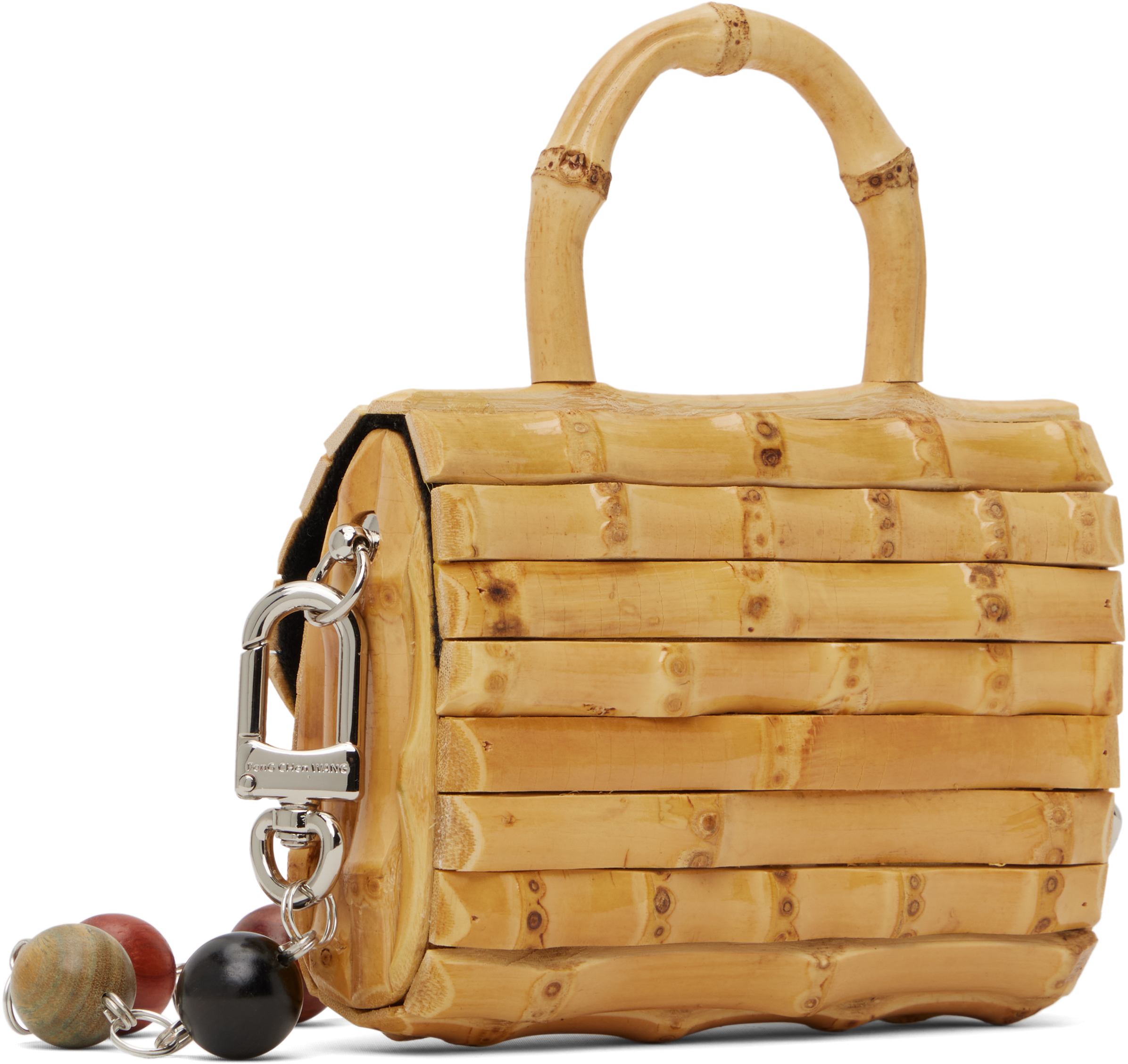 Feng Chen Wang Beige Raw Bamboo Roots Mini Bag In Bamboo