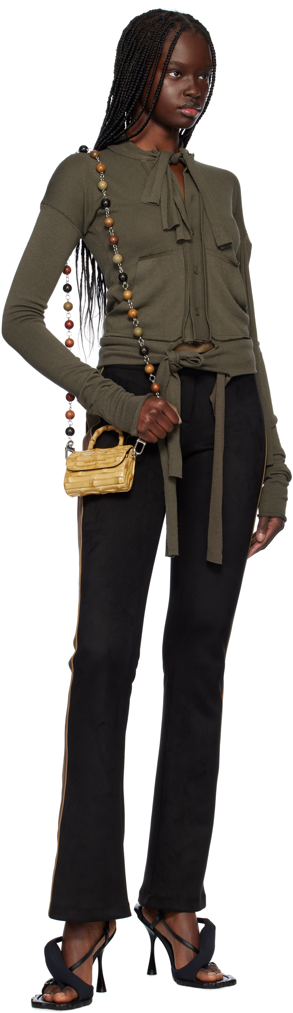 Feng Chen Wang Beige Raw Bamboo Roots Mini Bag In Bamboo