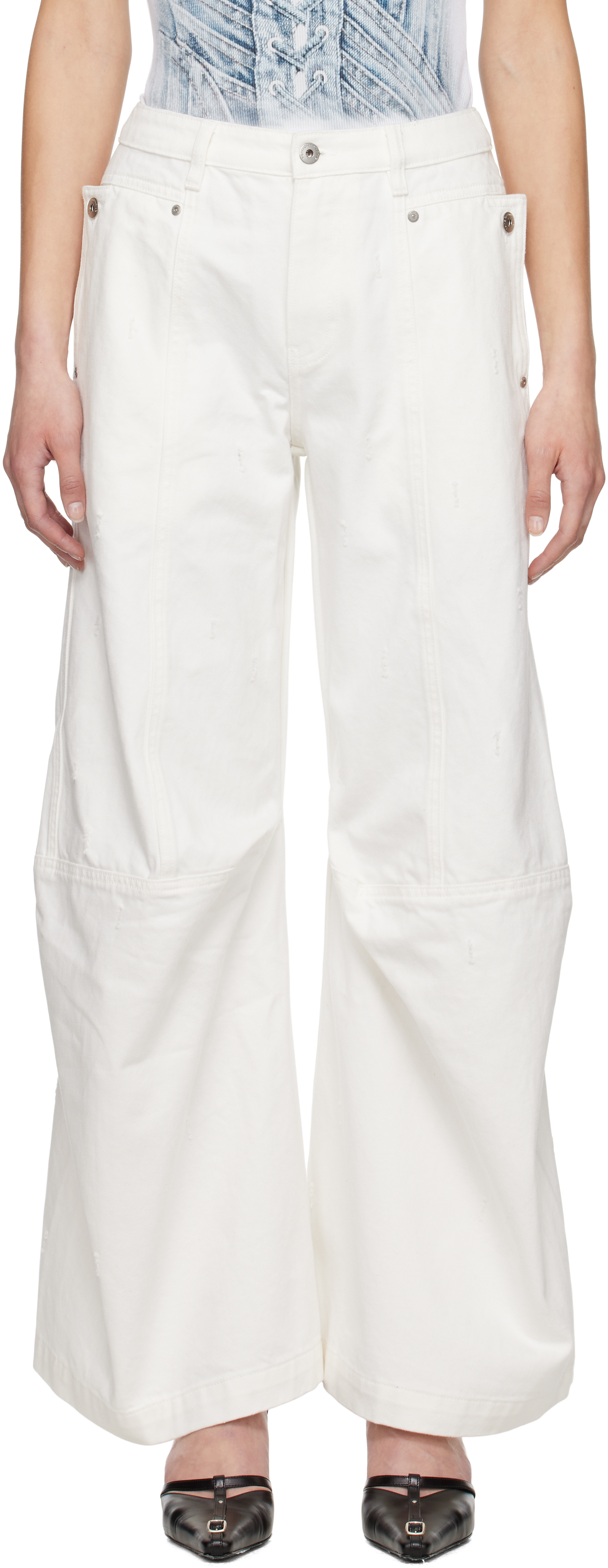 White Cargo Jeans