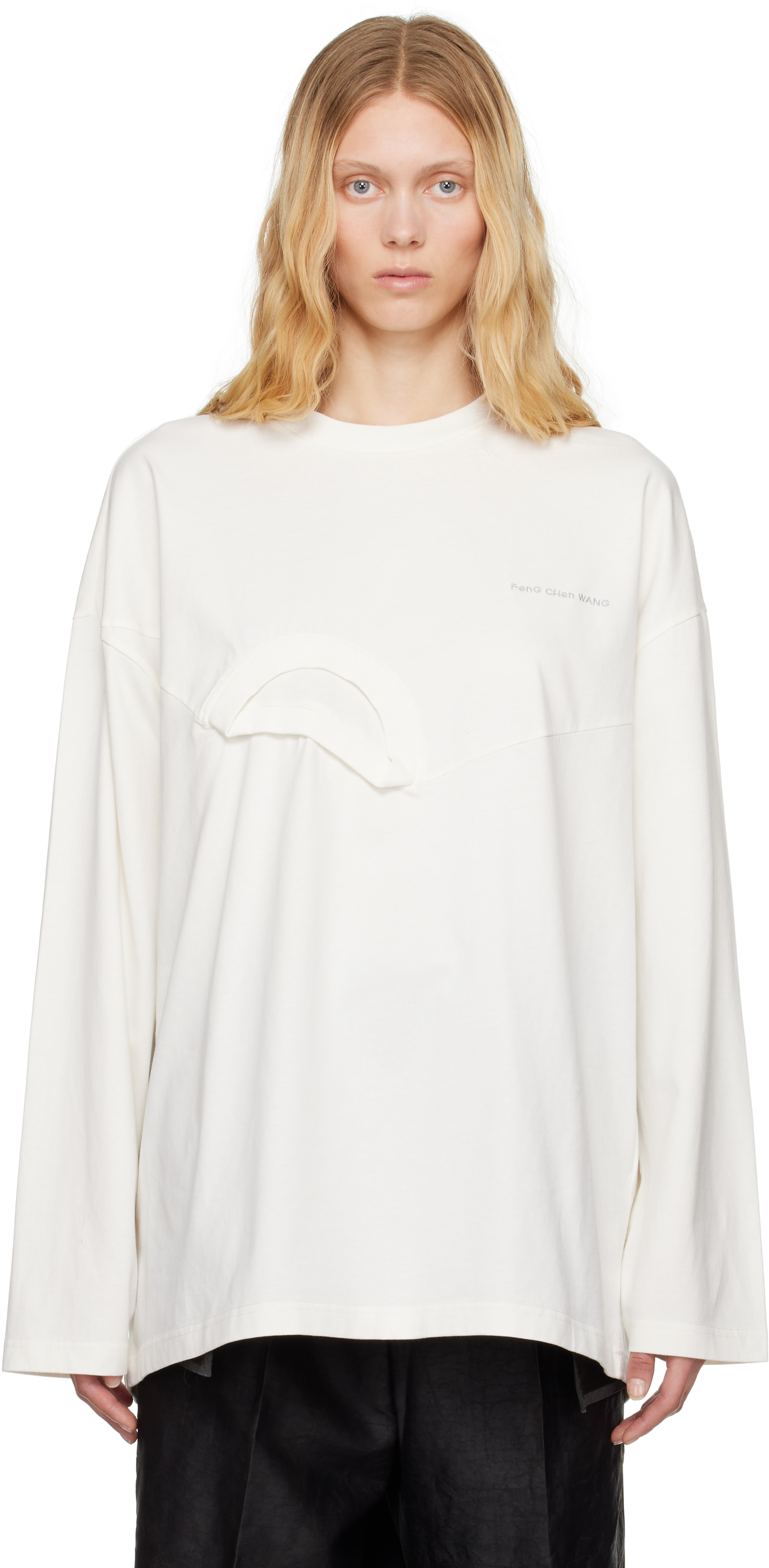 White Oversized 2 In 1 Sweatshirt