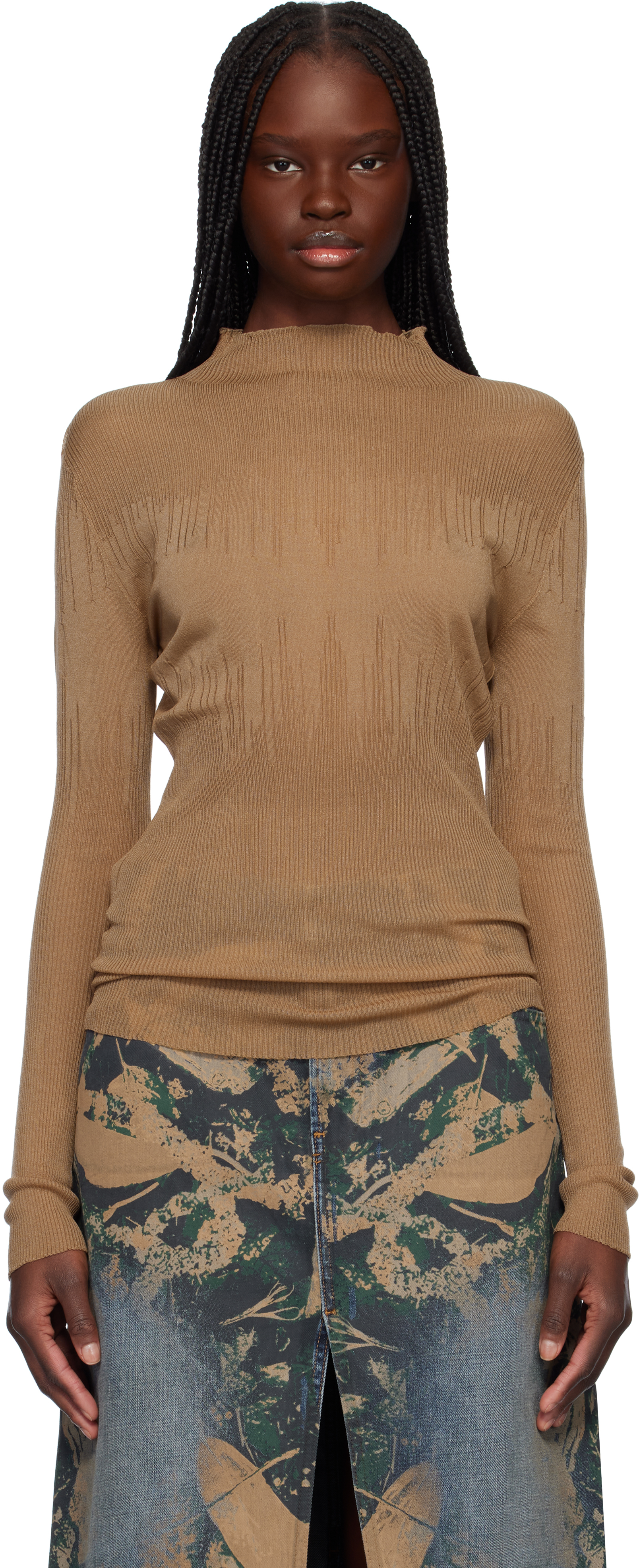 Taupe Transparent Sweater
